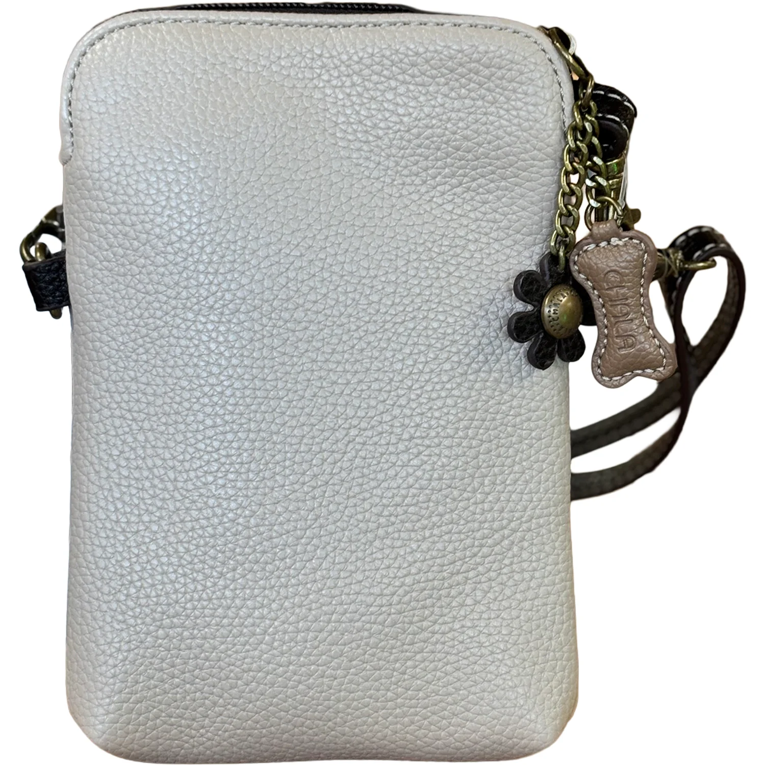 Chala Yorkie Cellphone Crossbody Handbag Ivory - Image 3