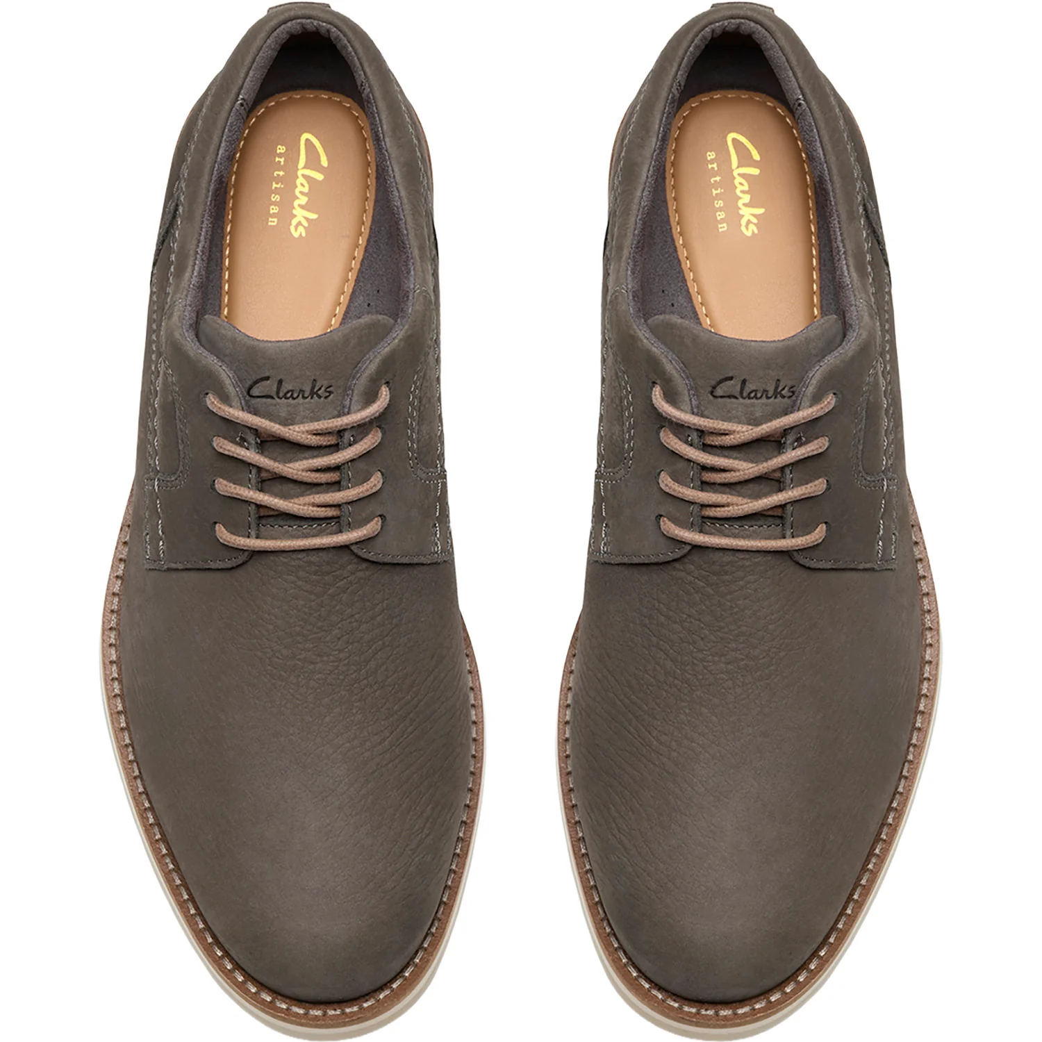Clarks Monahan Plain Men's Dress Shoes Stone Nubuck - Image 2