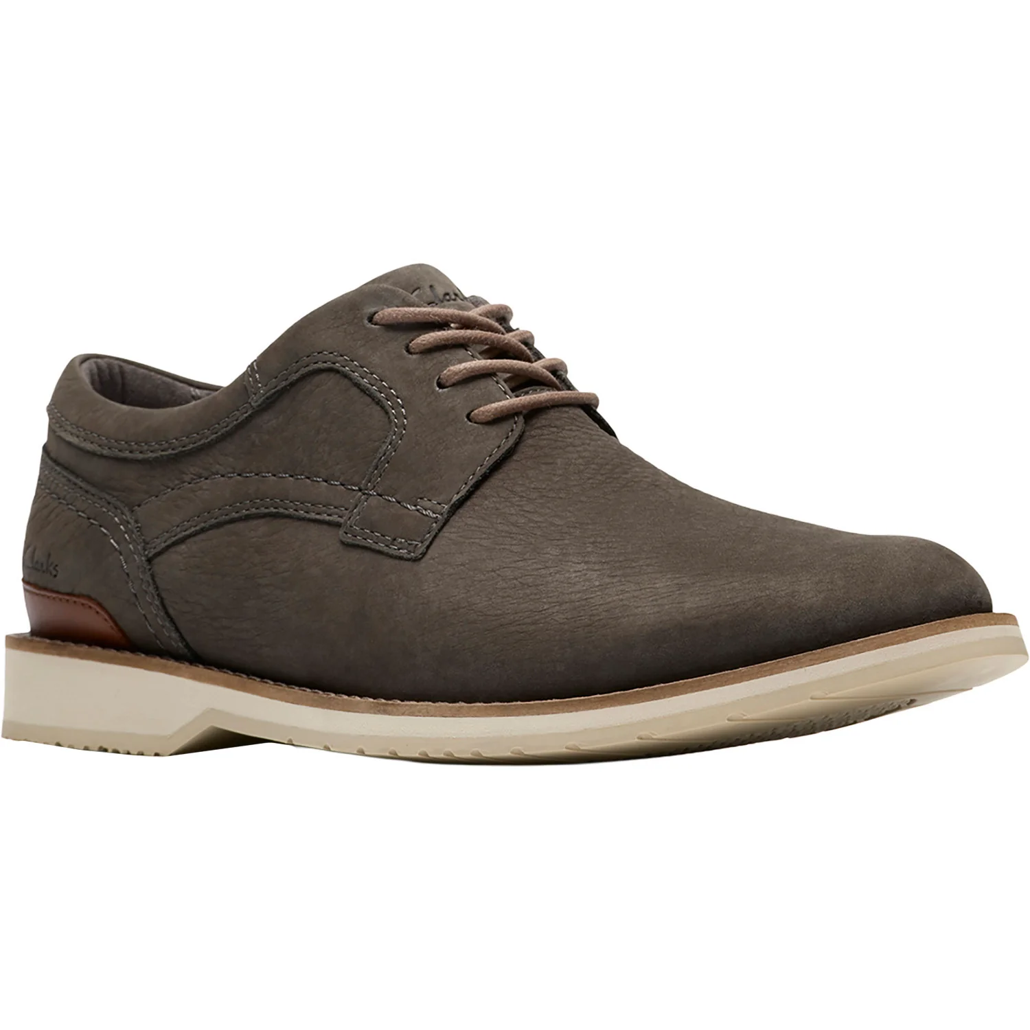 Clarks Monahan Plain Men's Dress Shoes Stone Nubuck - Image 5