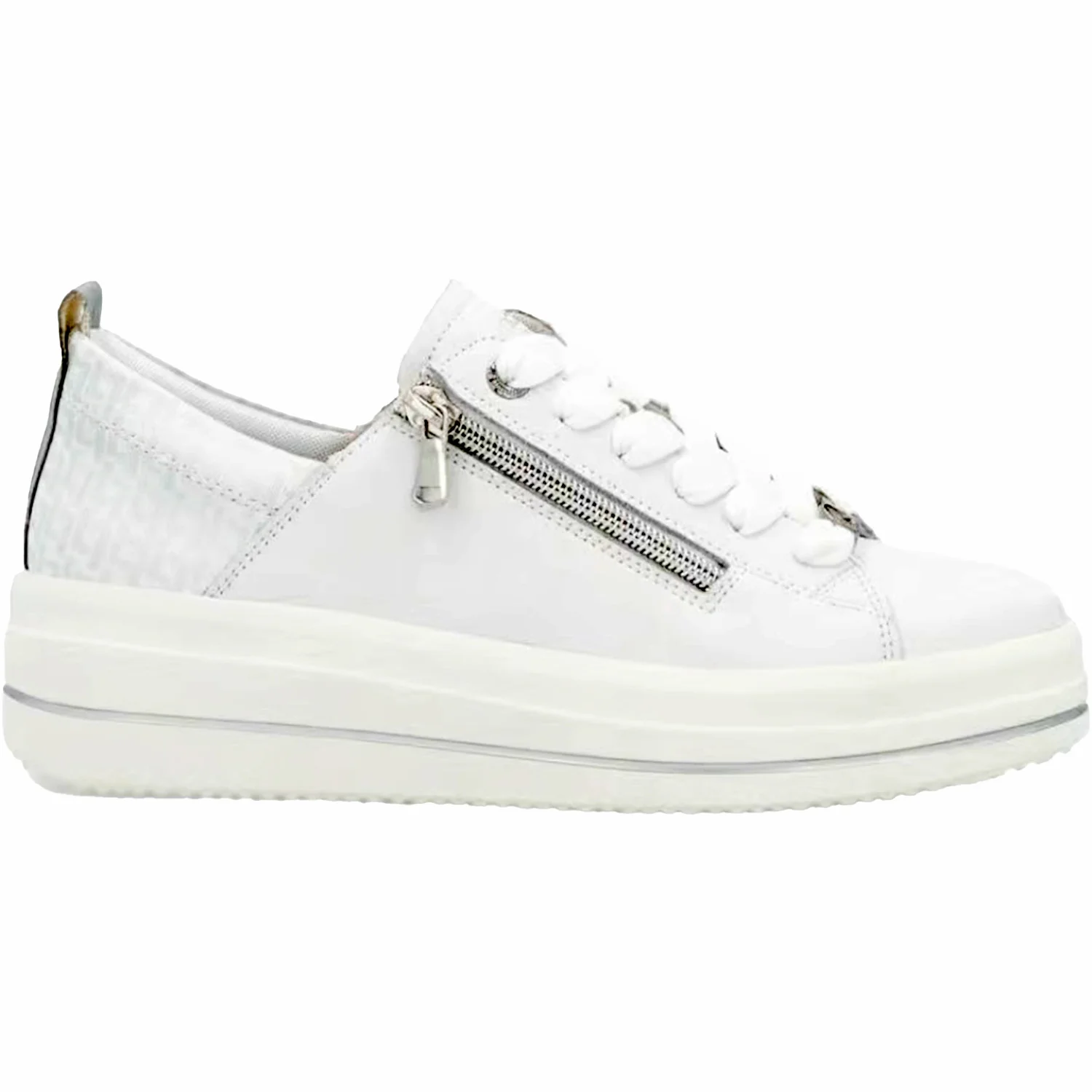 D1C08-80 Remonte DC108-80 Women's Athletic Shoes White/Silver Leather