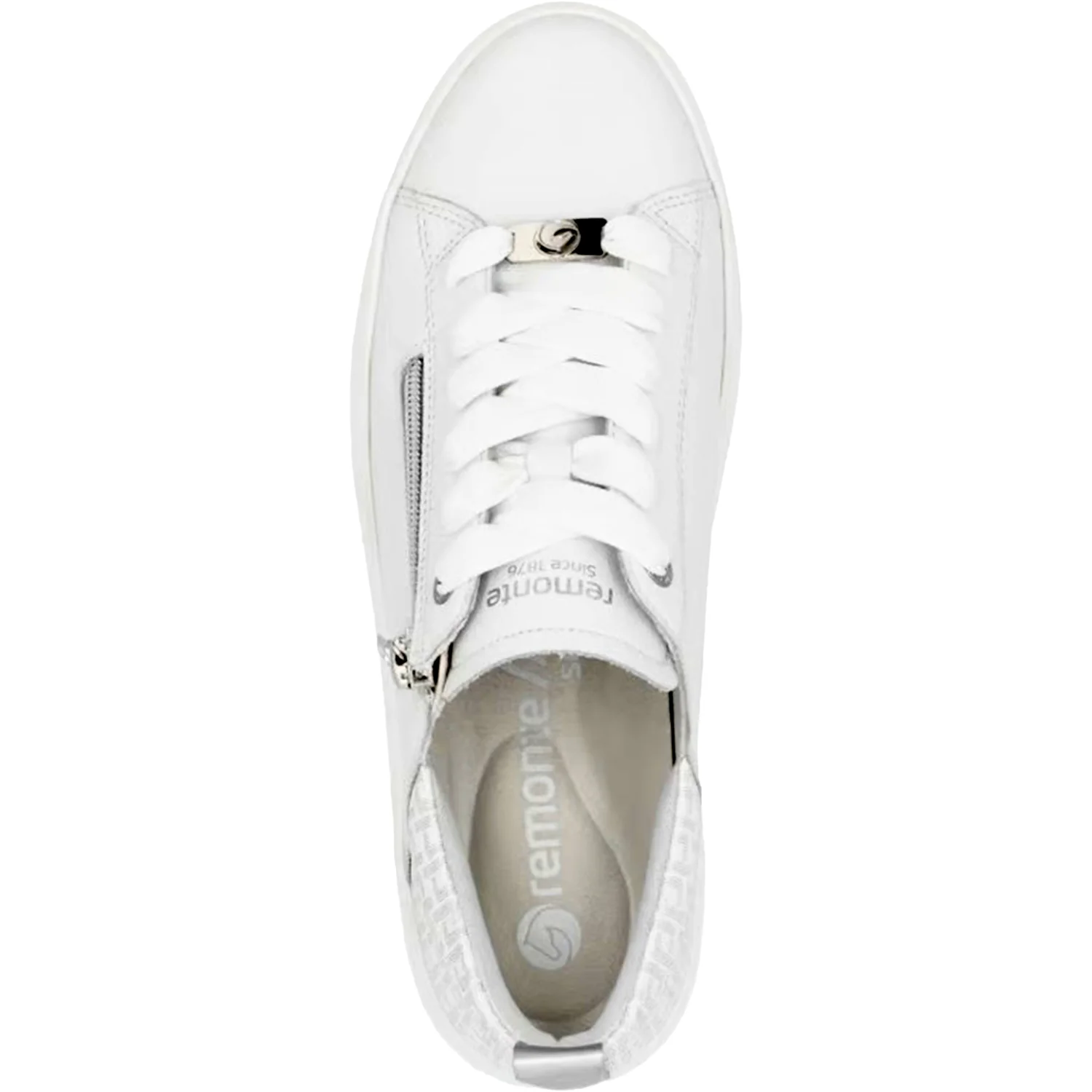 D1C08-80 Remonte DC108-80 Women's Athletic Shoes White/Silver Leather - Image 2