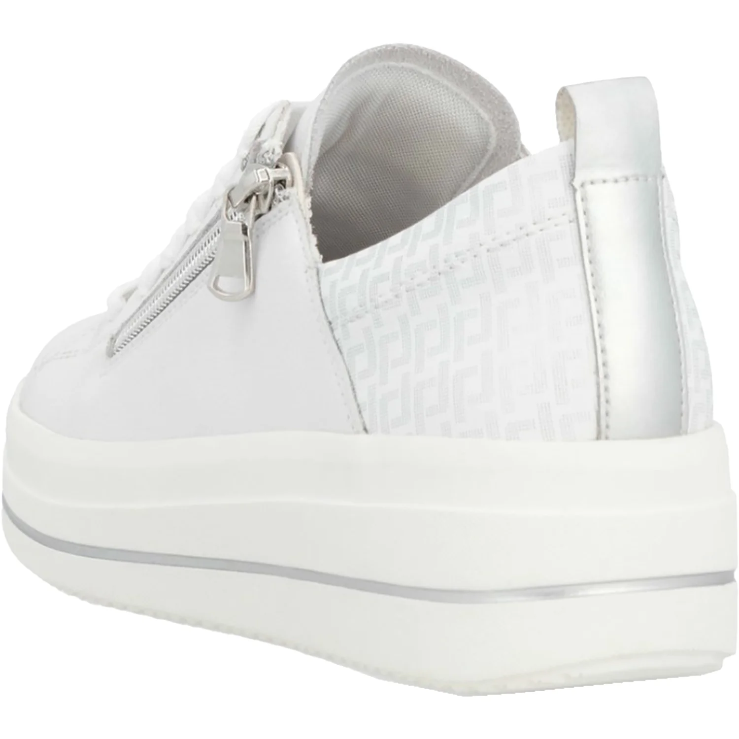 D1C08-80 Remonte DC108-80 Women's Athletic Shoes White/Silver Leather - Image 6
