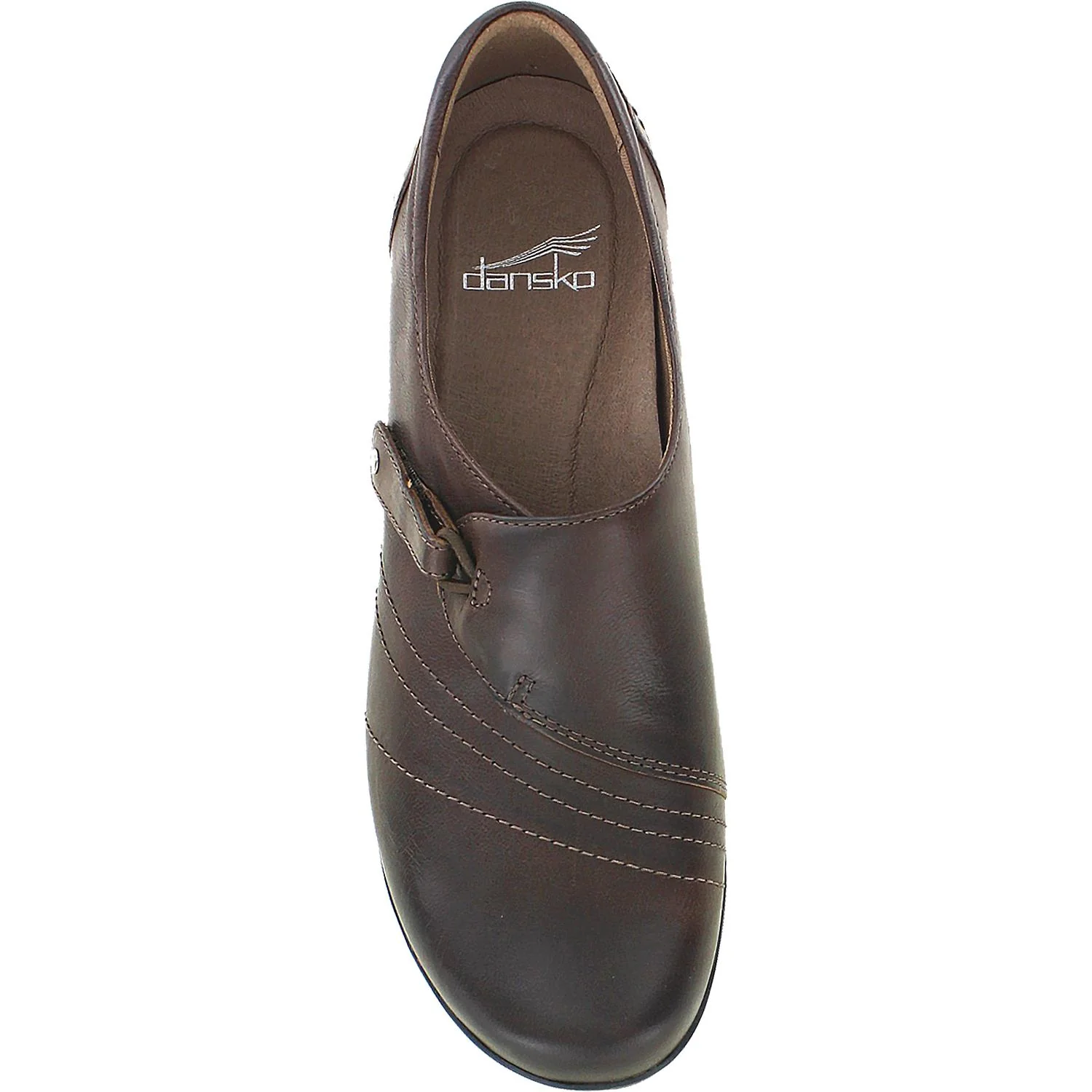 Dansko Franny Women's Slip Ons Chocolate Burnished Calf Leather - Image 2