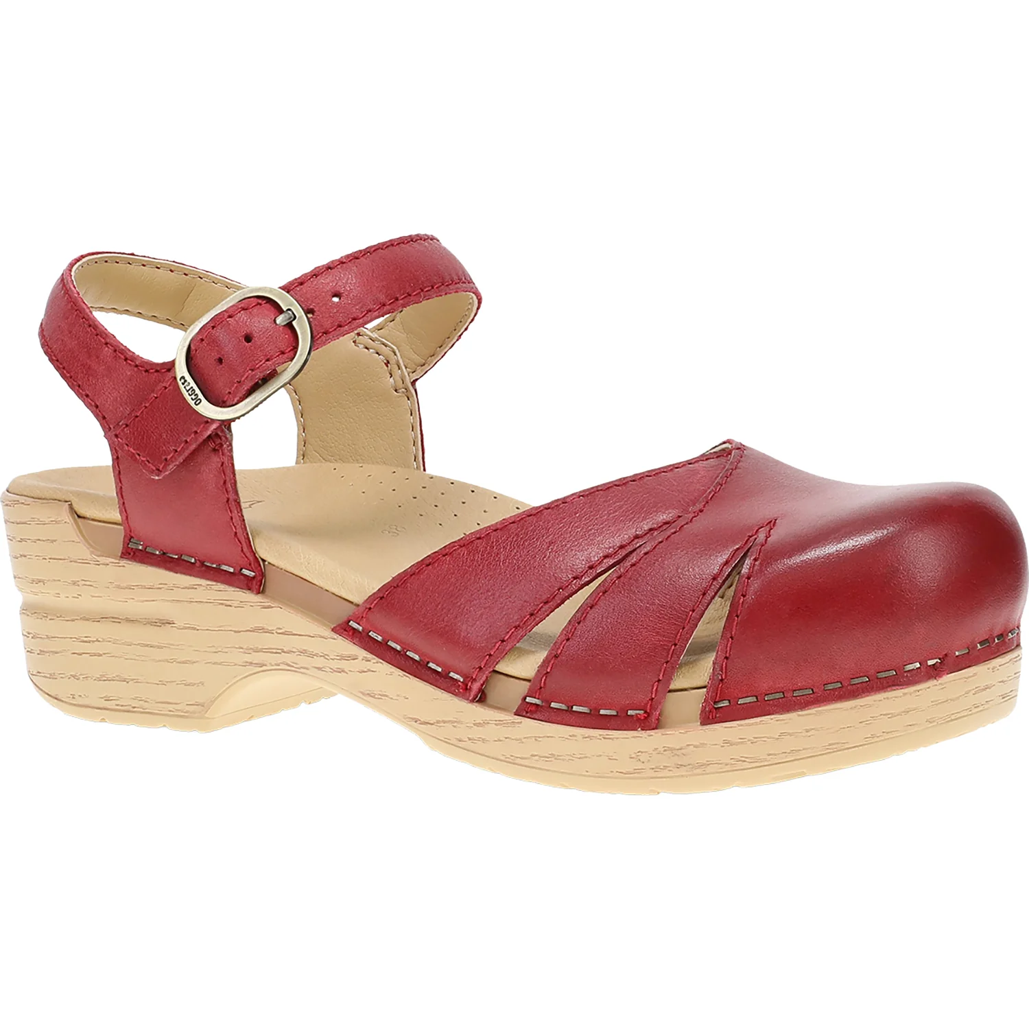 Dansko Margreta Mary Jane Clog Women's Casual Shoes Red - Image 4