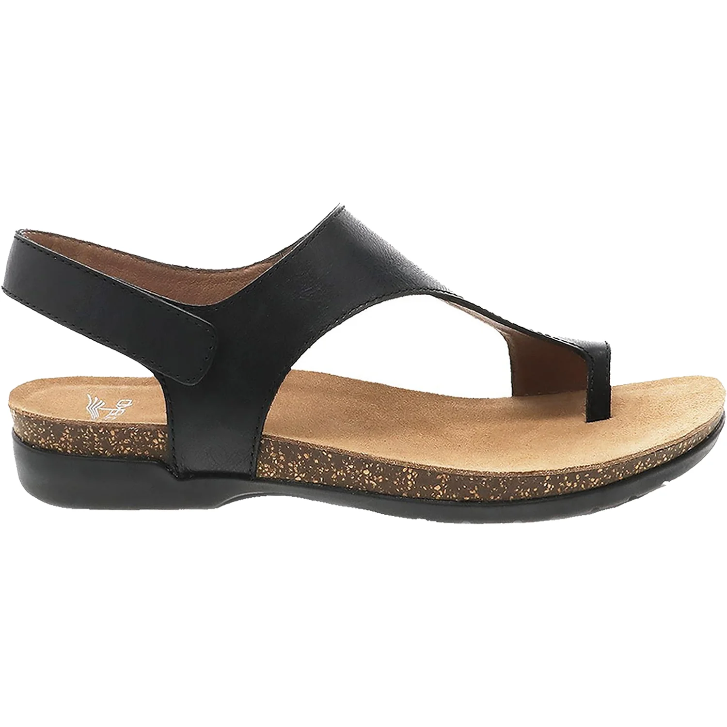 Dansko Reece Women's Thong Sandals Black Waxy Burnished Leather