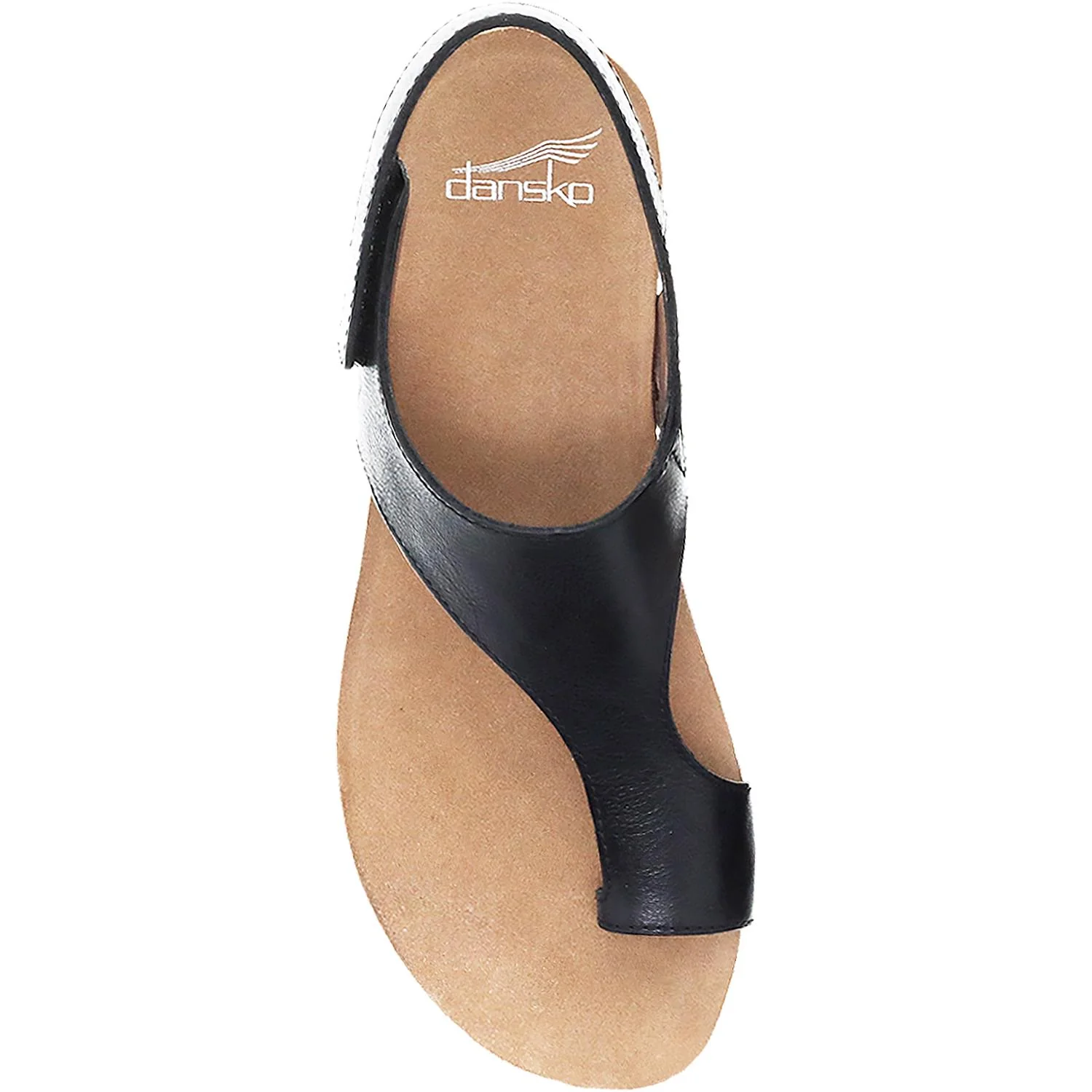 Dansko Reece Women's Thong Sandals Black Waxy Burnished Leather - Image 2