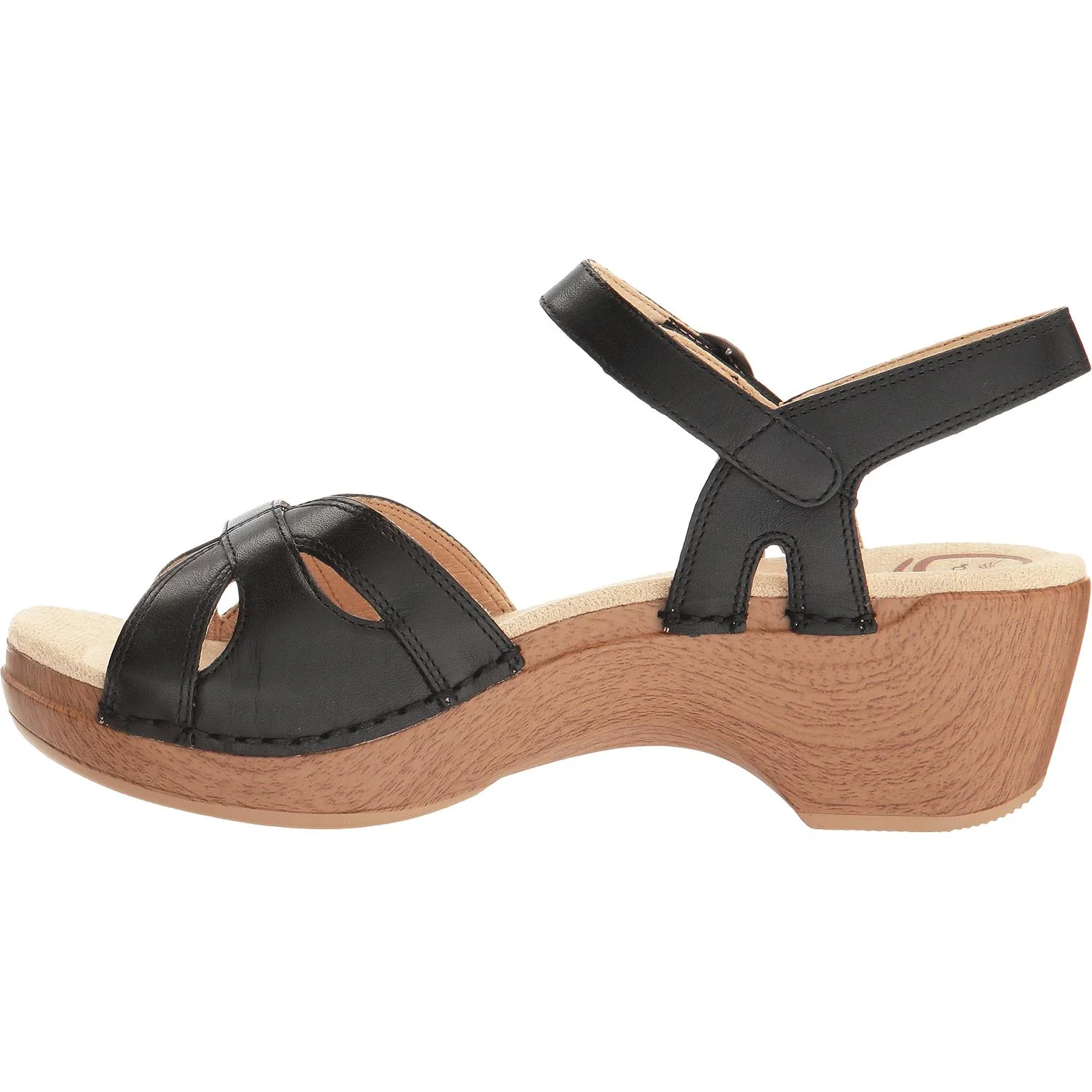 Dansko Season Women's Backstrap Sandals Black Full Grain Leather - Image 3