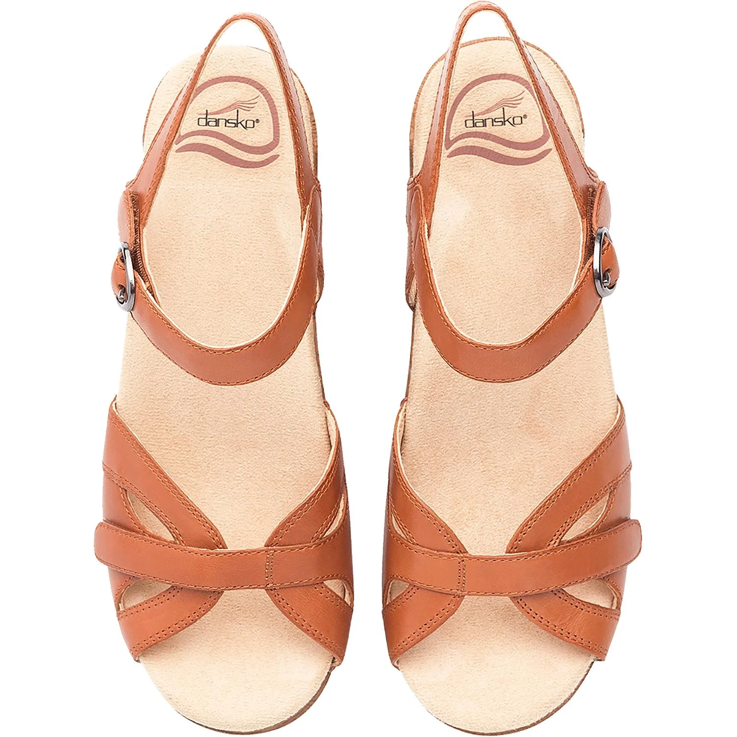 Dansko Season Women's Platform Sandals Camel Full Grain Leather - Image 2