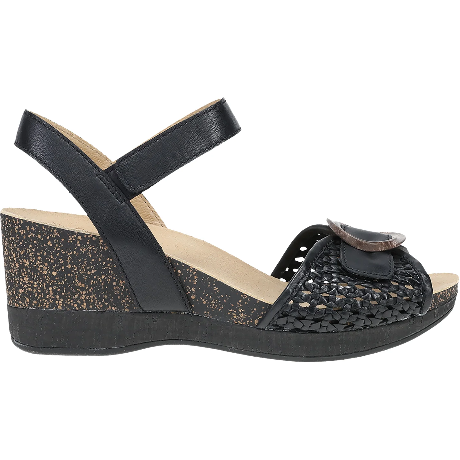 Dansko Stella Women's Wedge Sandals Black Woven