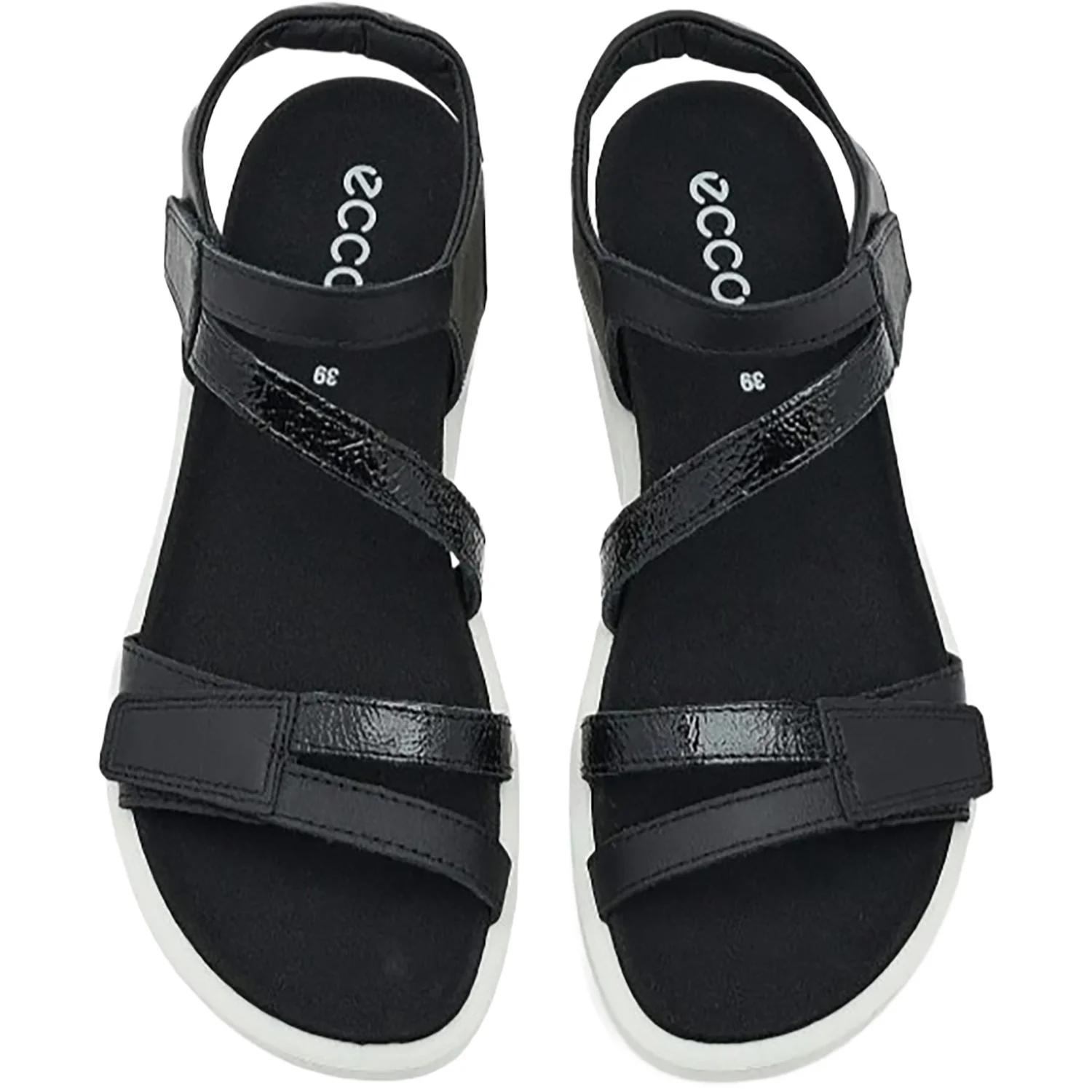 ECCO Soft Sandal 3 Strap Women's Sandal Black/Black - Image 2