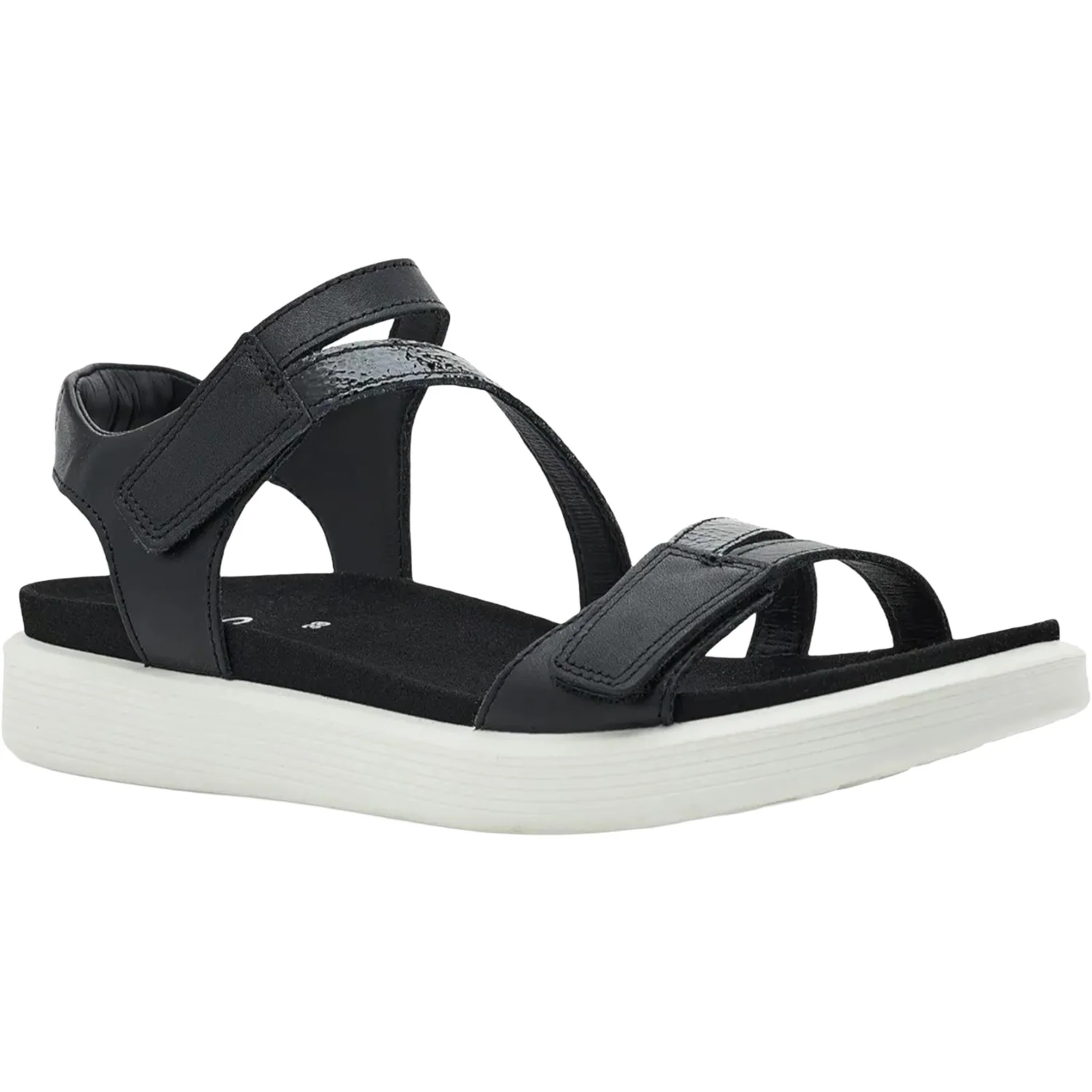 ECCO Soft Sandal 3 Strap Women's Sandal Black/Black - Image 5