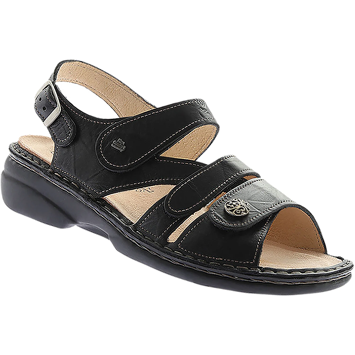 Finn Comfort Gomera Soft Women's Sandals Black Leather - Image 3