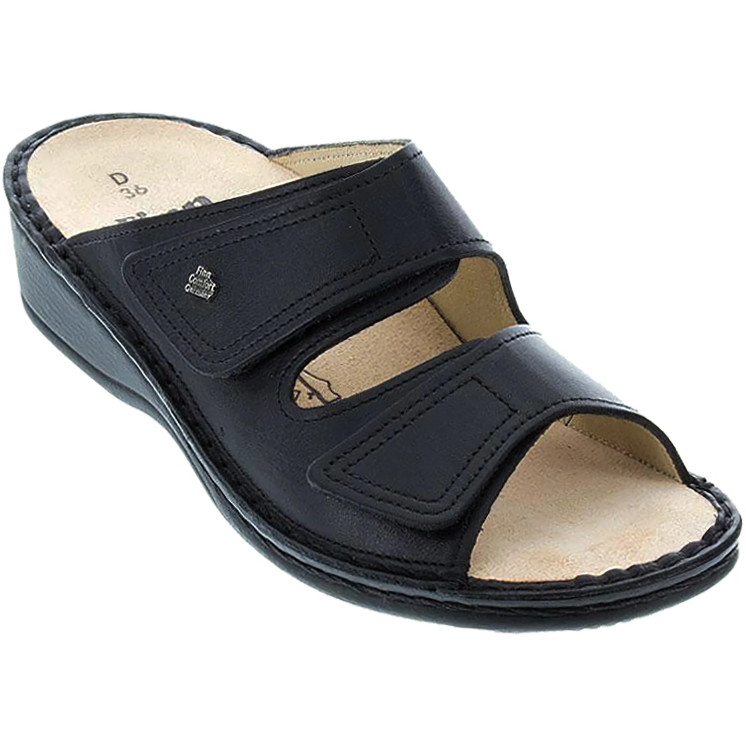 Finn Comfort Jamaica Soft Women's Sandals Black Nappa Leather - Image 2