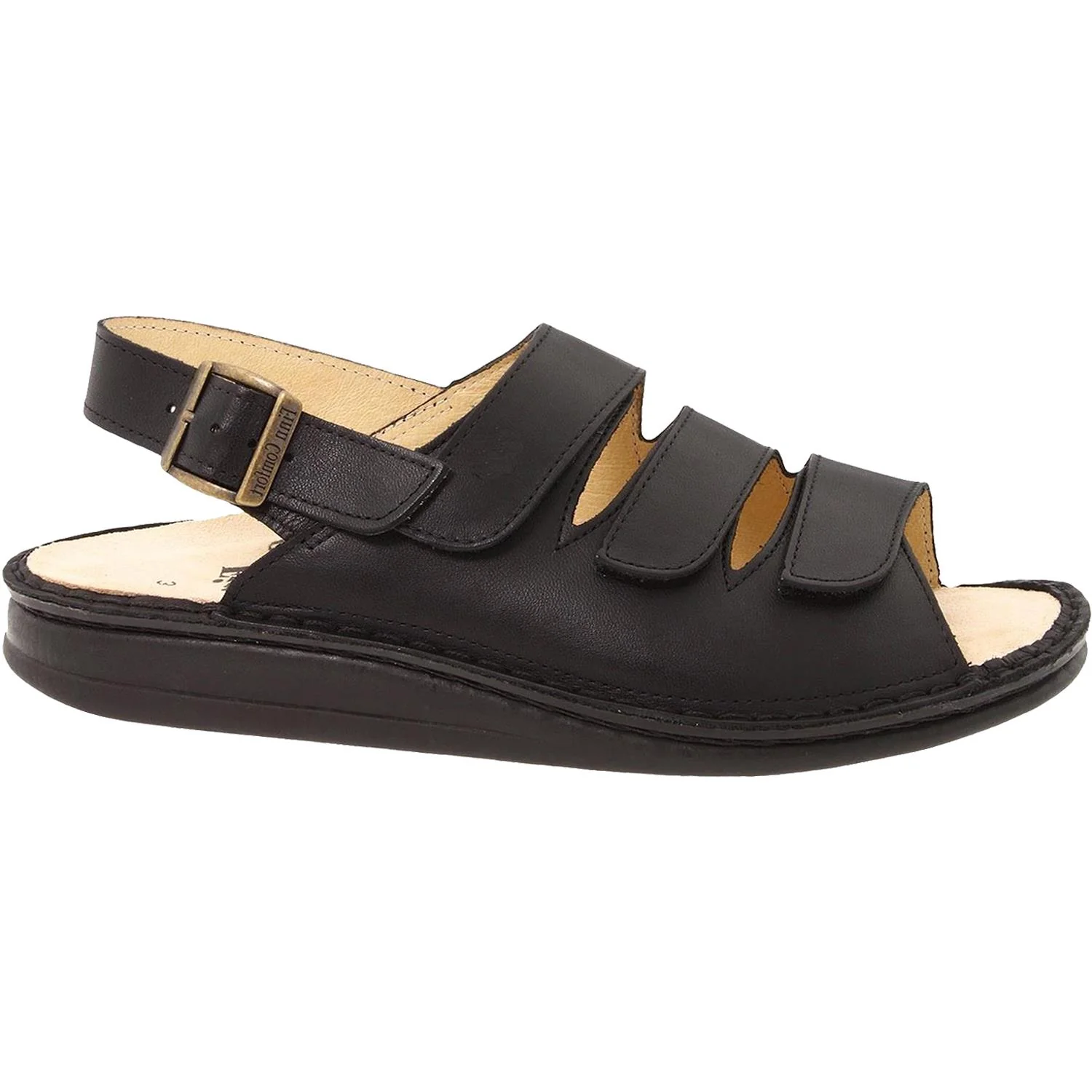 Finn Comfort Sylt Soft Women's Backstrap Sandals Black Nappa Leather