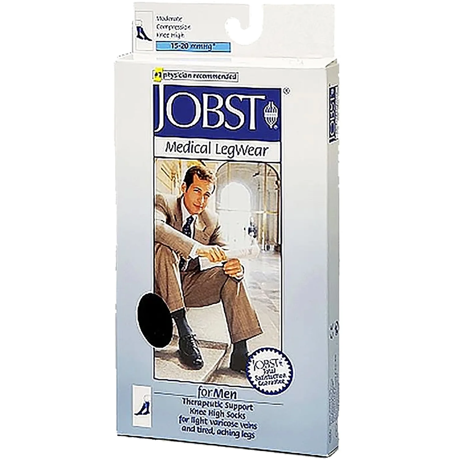 Jobst Knee High Socks 15-20 mmHg Men's Black Large