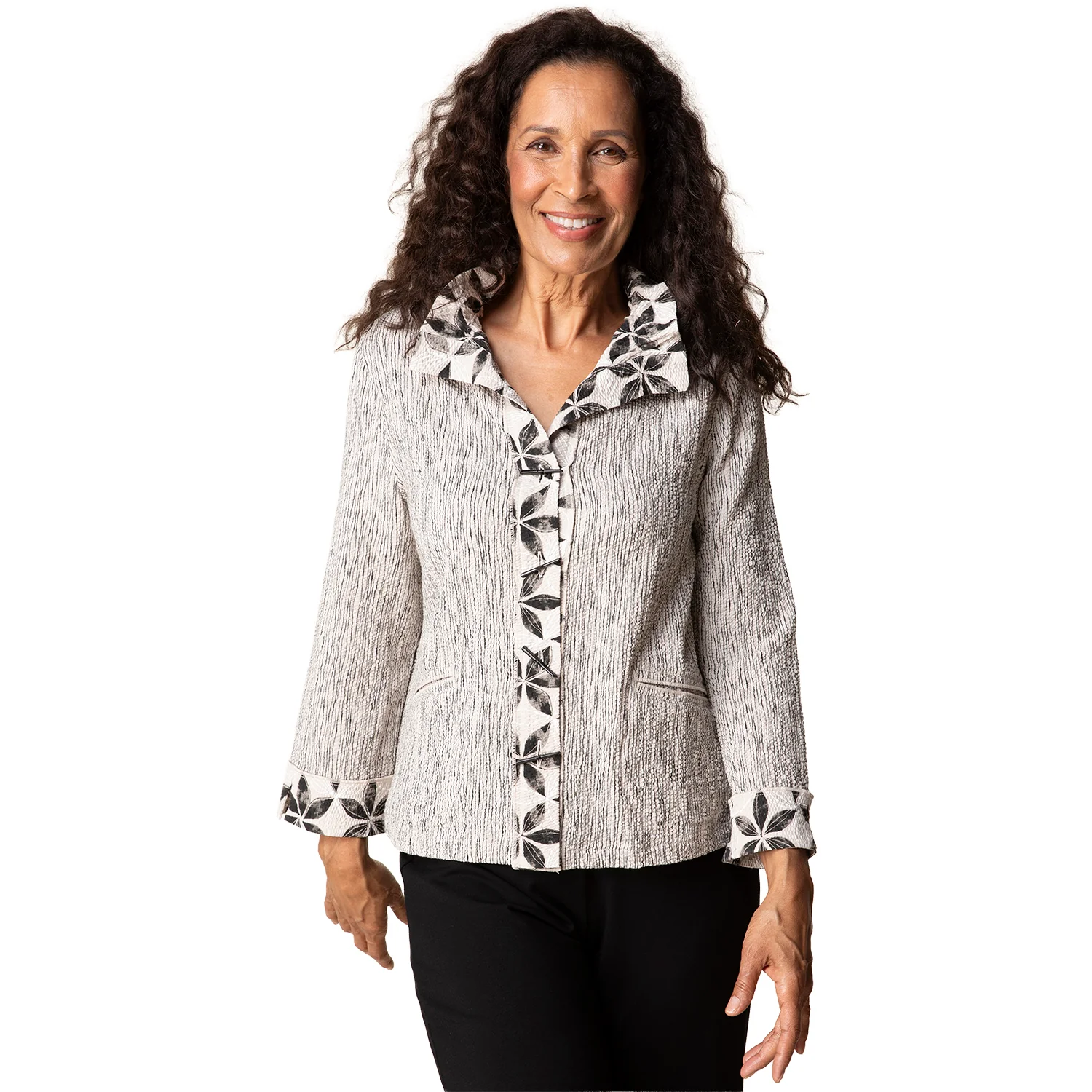 Habitat Crinkle Crepe Luna Jacket Women's Outerwear Willow Print Mix - Image 2