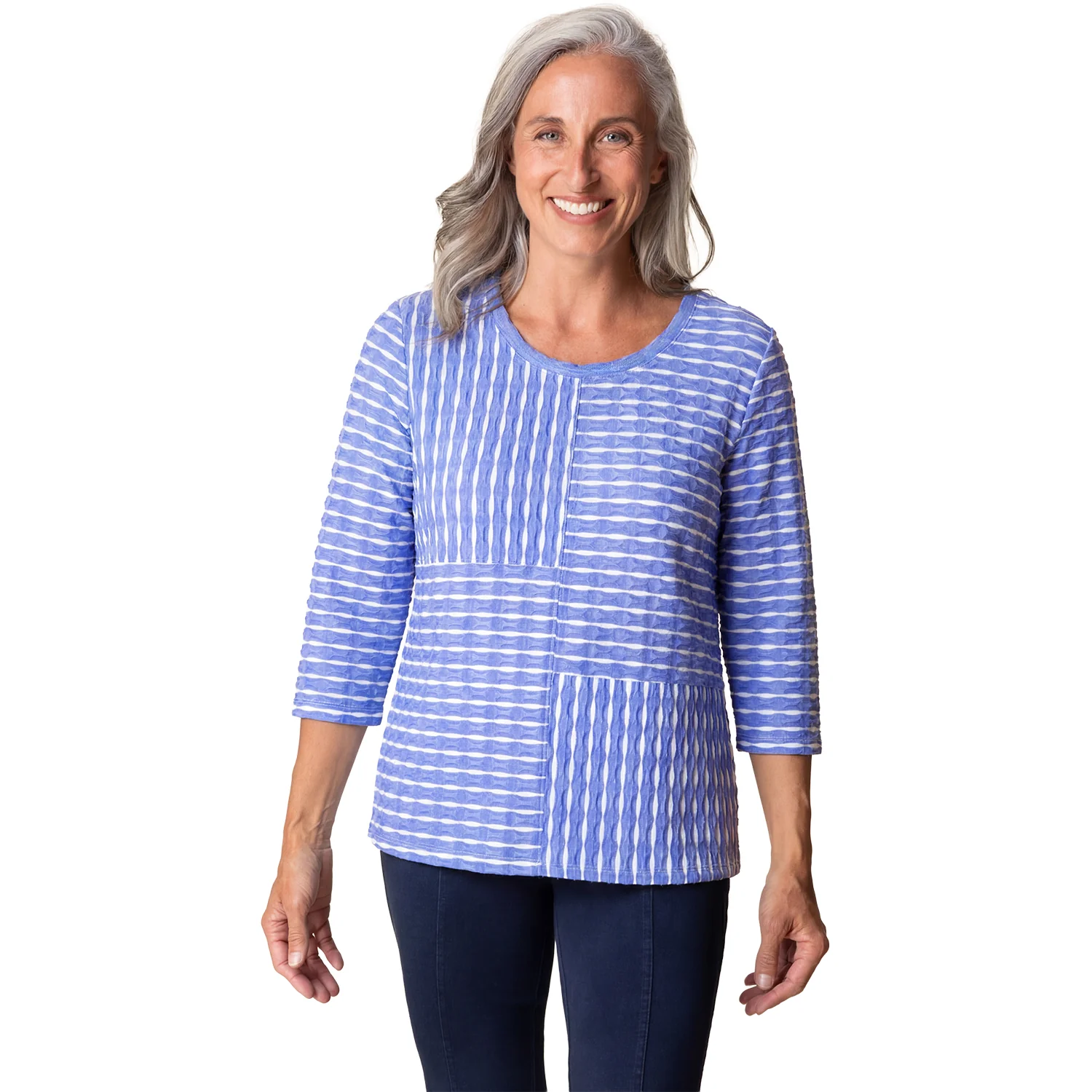 Habitat Newport Knit Seamed Top Women's Long-Sleeve Top Bluebell