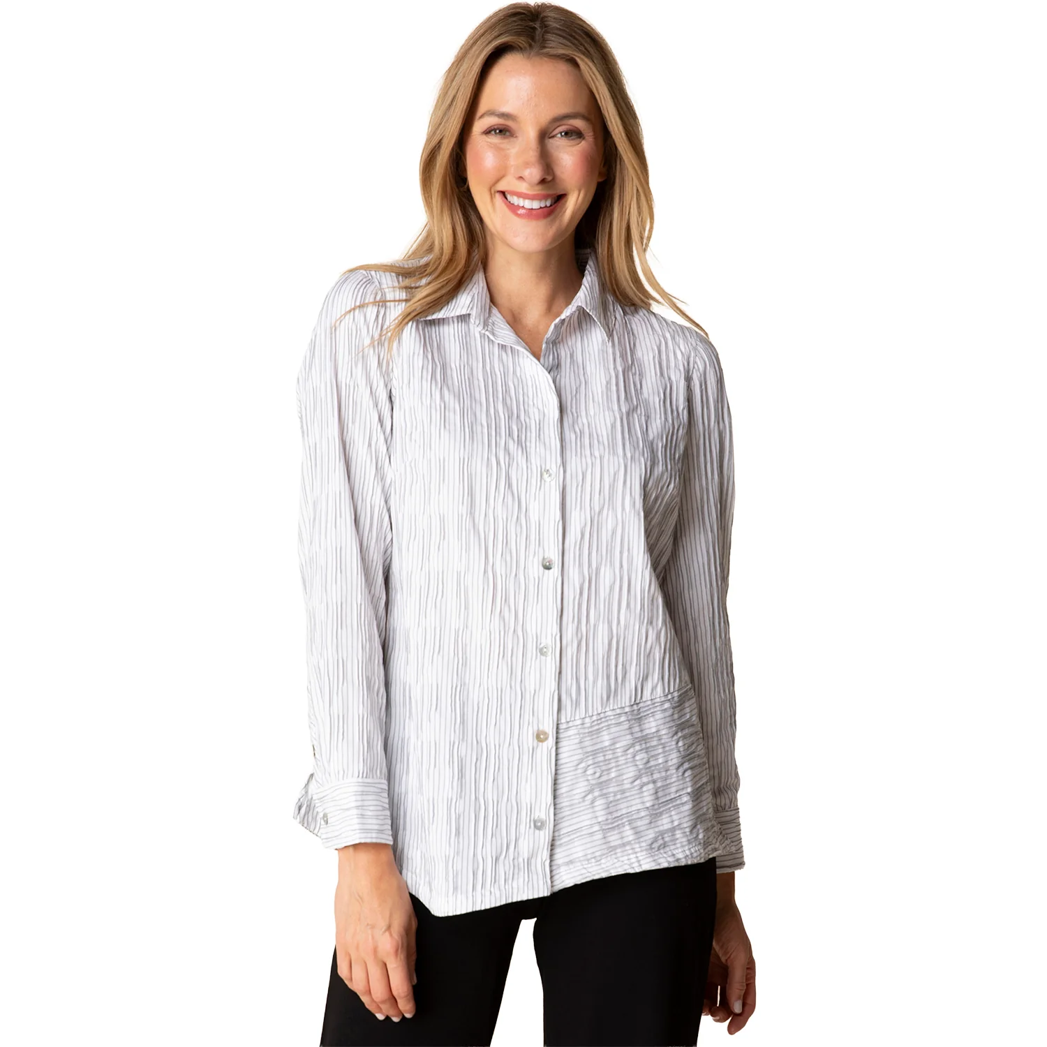 Habitat Santorini Stripe Selene Shirt Women's Top White