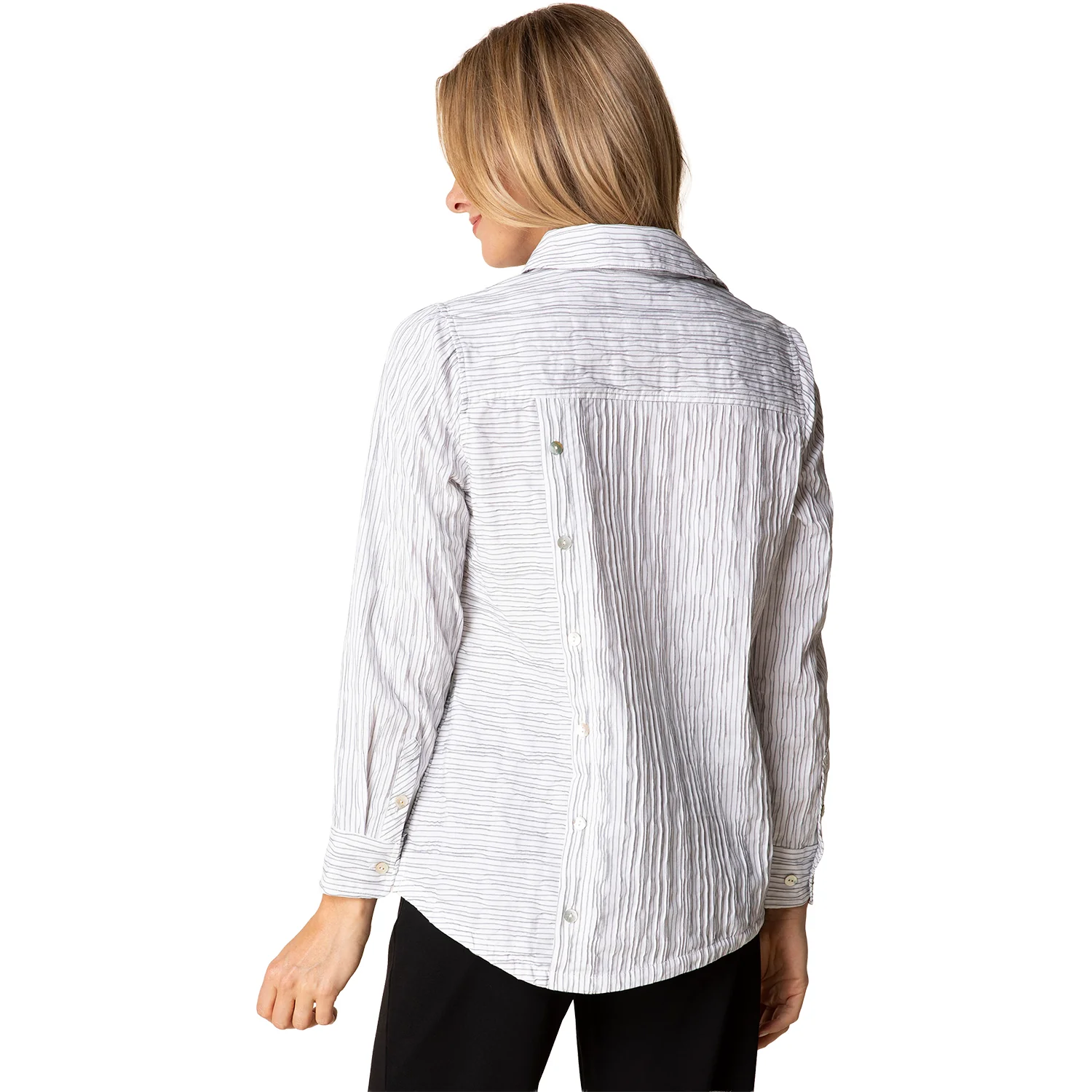Habitat Santorini Stripe Selene Shirt Women's Top White - Image 2