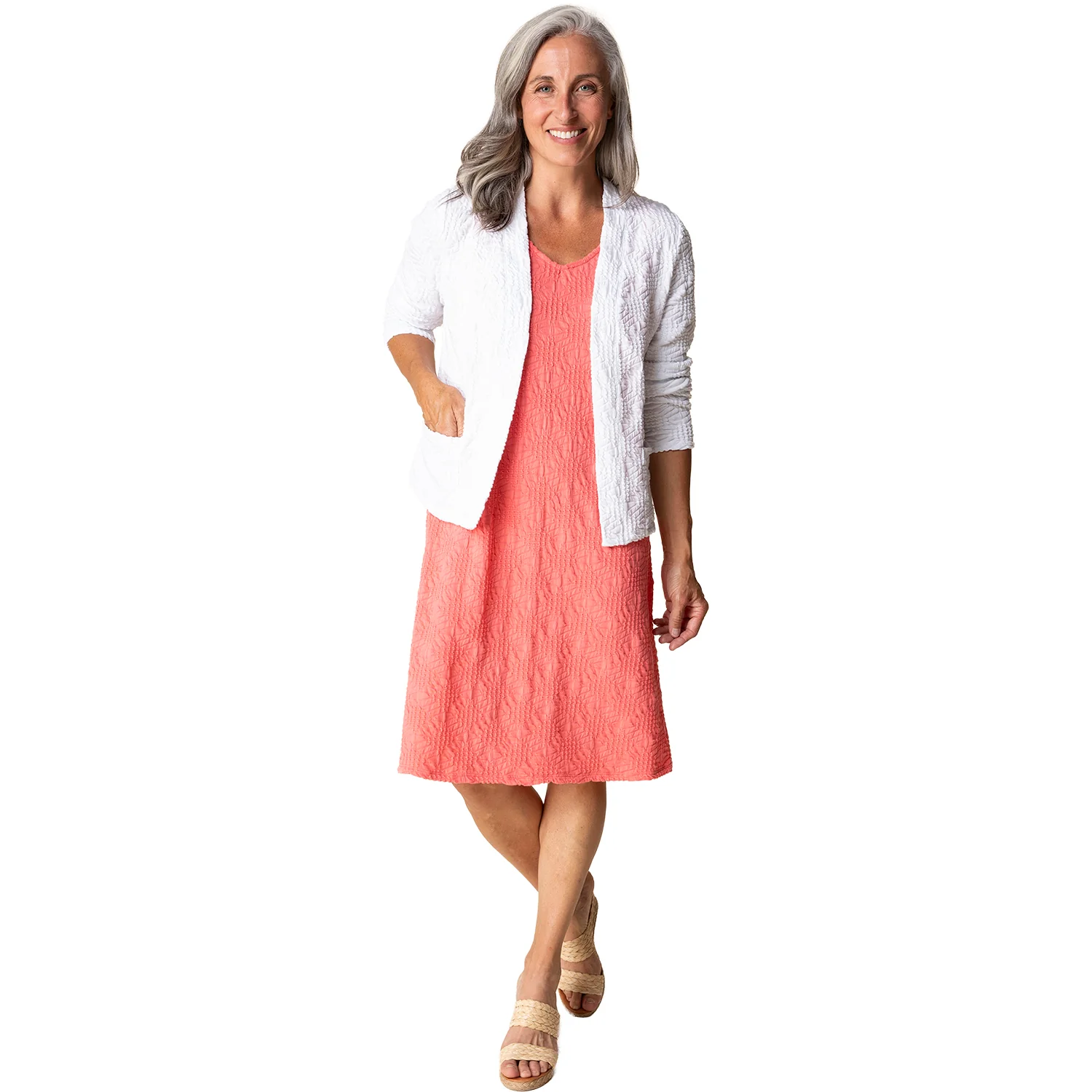 Habitat Sunburst Knit Sunrise Cardi Women's Cardigan White - Image 2