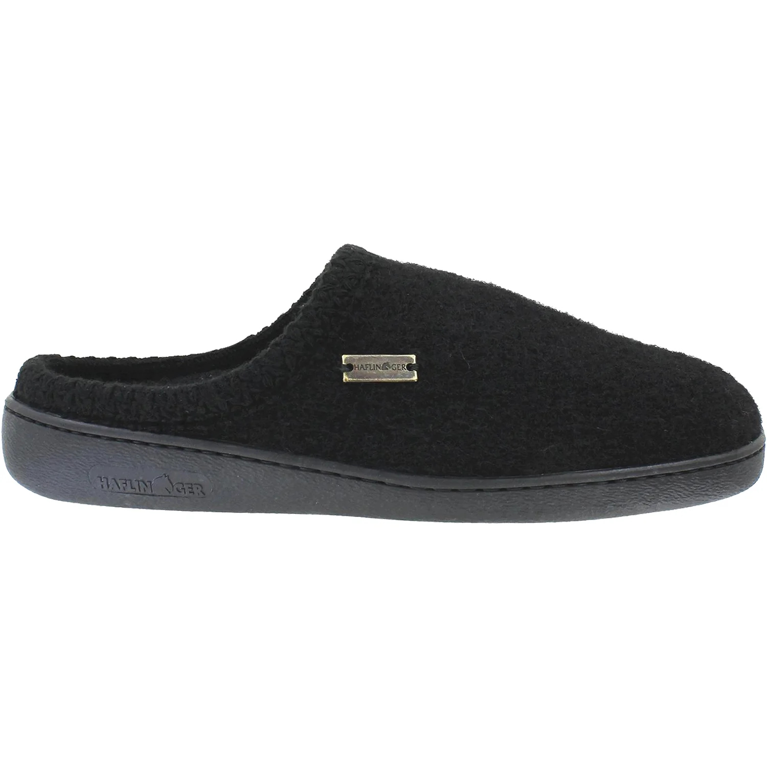 Haflinger AT Unisex Wool Slippers Black Wool