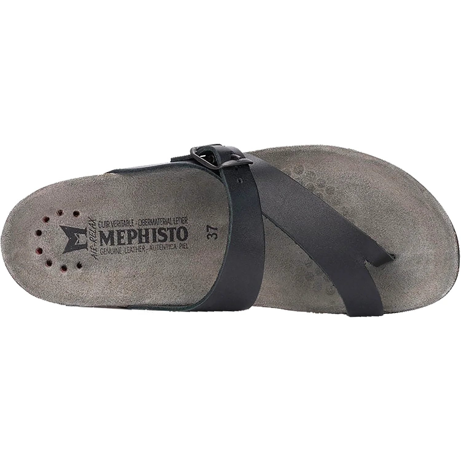 Mephisto Helen Women's Flip Flopss Sandals Black Waxy Leather - Image 2