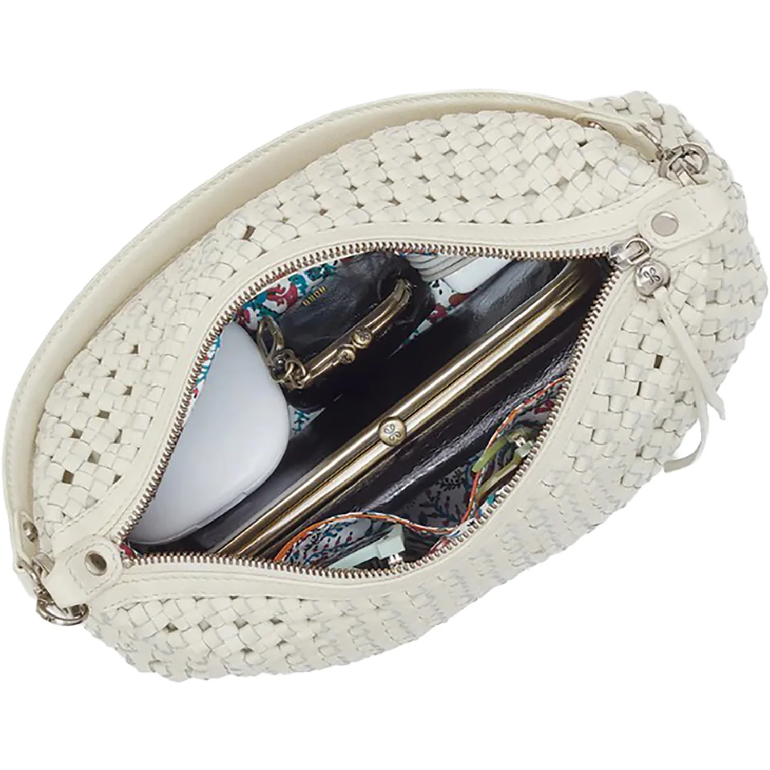 Hobo Avon Shoulder Bag Handbag Whitecap Woven Leather - Image 2
