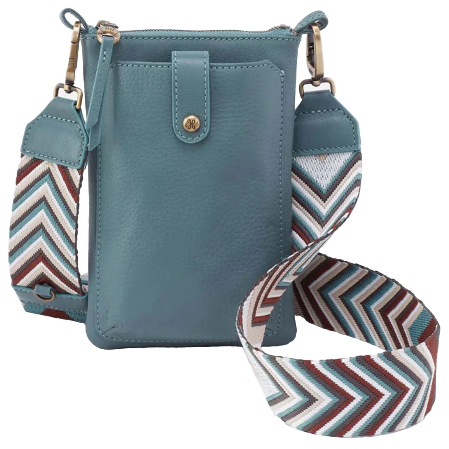 Hobo Cass Phone Crossbody Handbag Agave Leaf Pebbled Leather