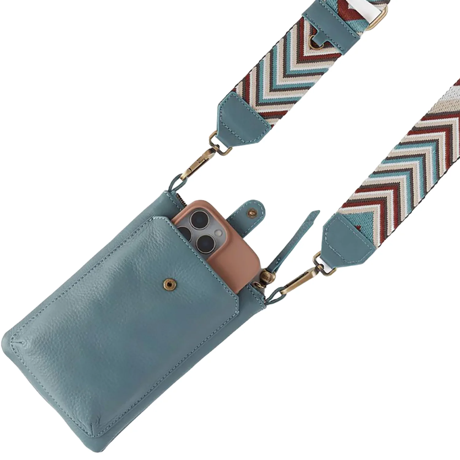Hobo Cass Phone Crossbody Handbag Agave Leaf Pebbled Leather - Image 2