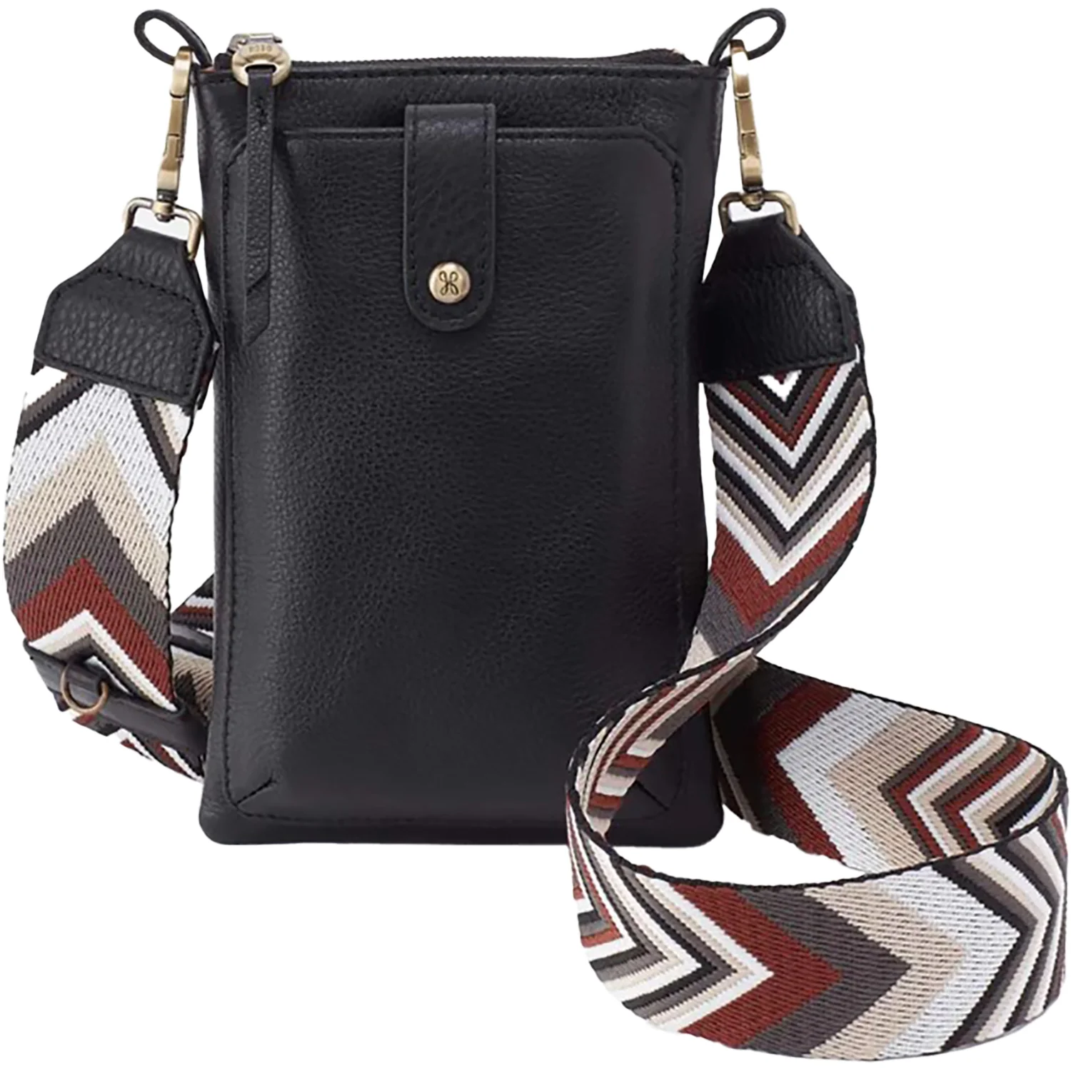 Hobo Cass Phone Crossbody Handbag Black Leather