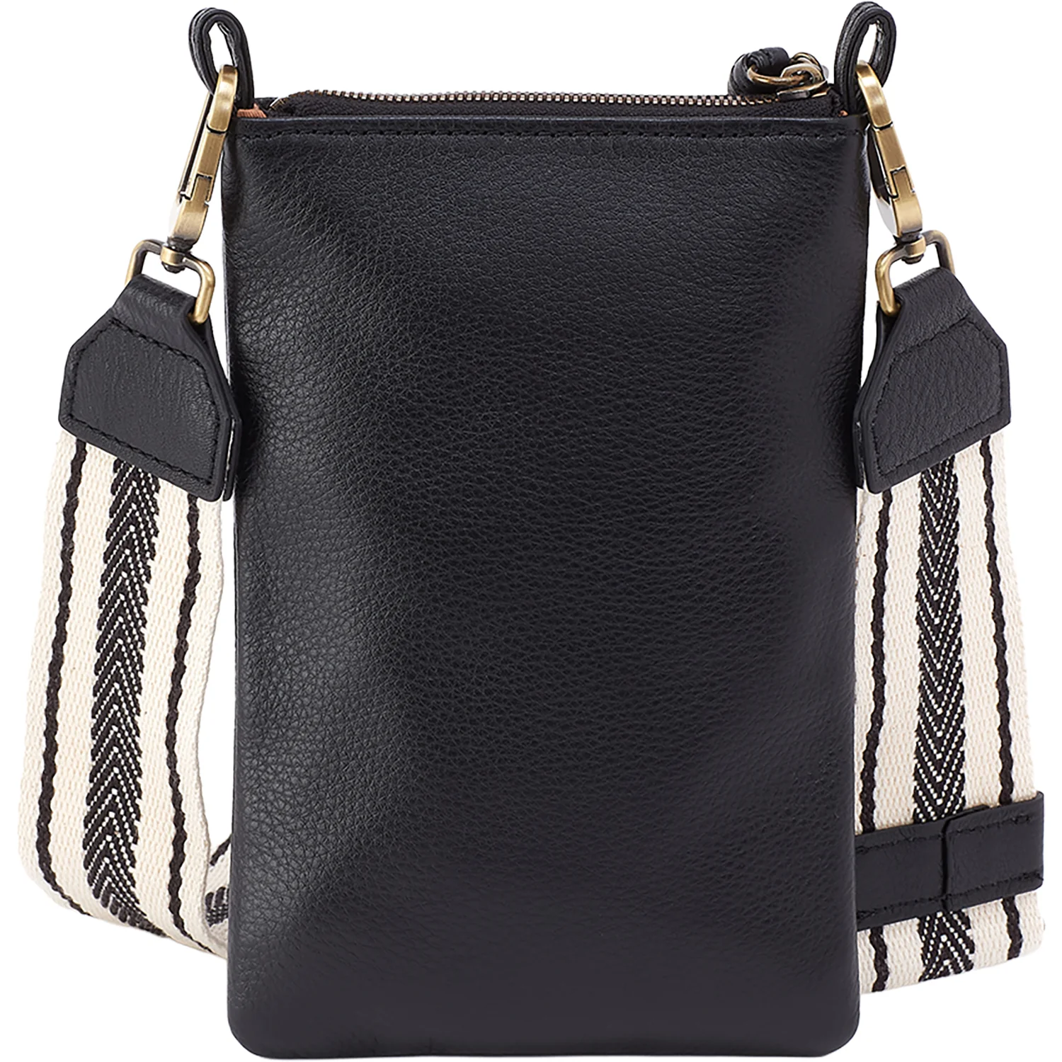 Hobo Cass Phone Crossbody Handbag Black Pebbled Leather - Image 3