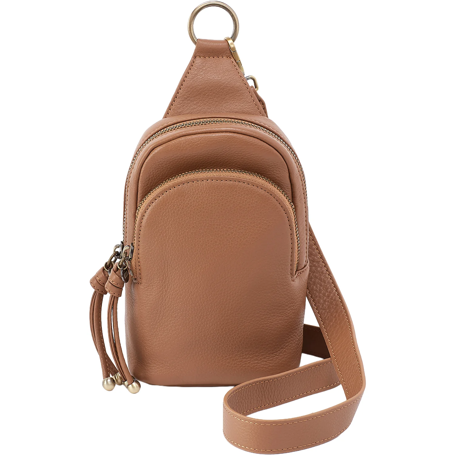 Hobo Cass Small Sling Handbag Brown Sugar Pebbled Leather