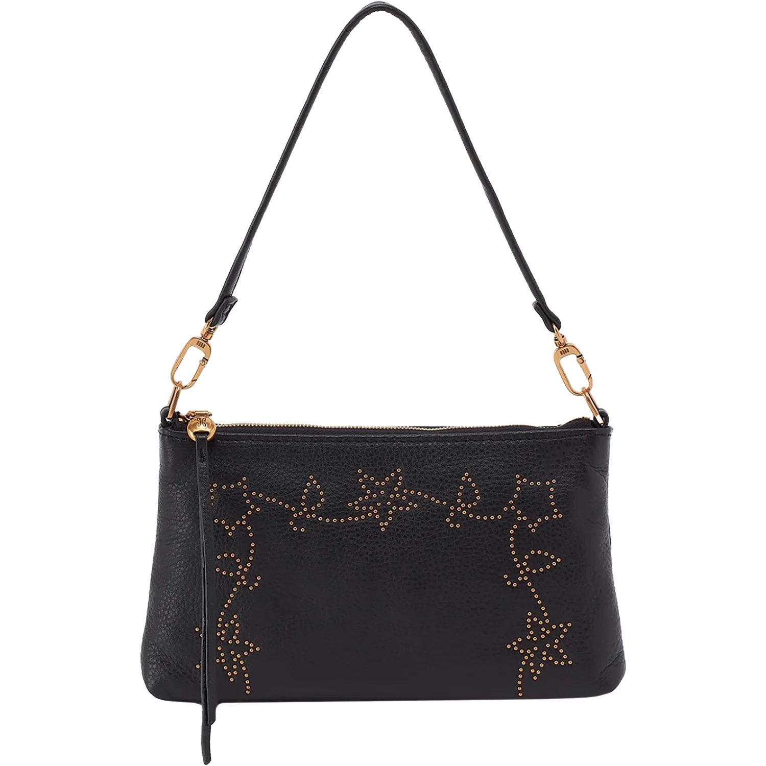 Hobo Darcy Handbag Black Leather with Floral Studs - Image 3