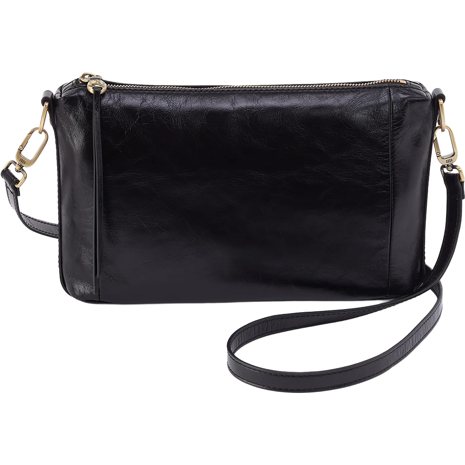 Hobo Darcy Carry-All Crossbody Handbag Black Polished Leather - Image 3