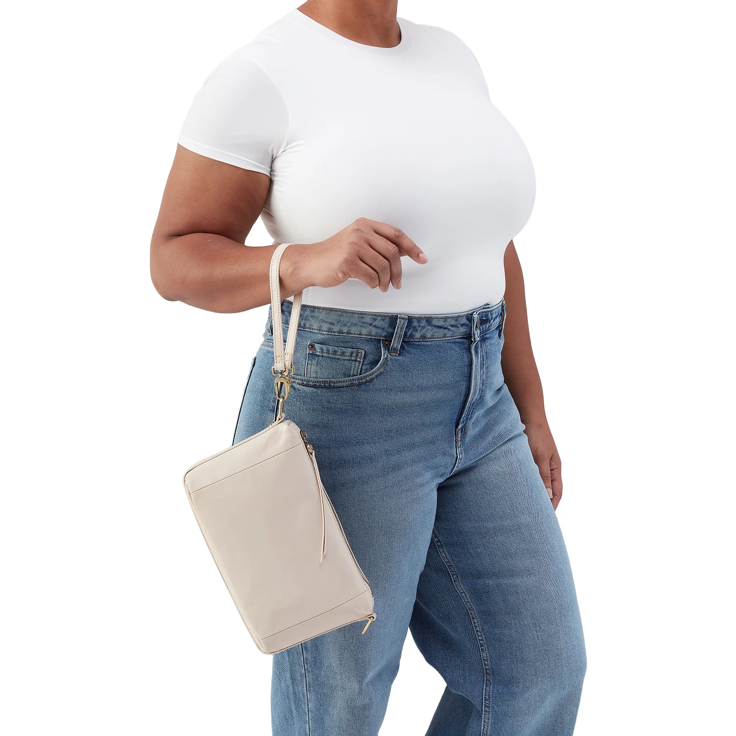 Hobo Darcy Carry-All Handbag Pale Flax Polished Leather - Image 6