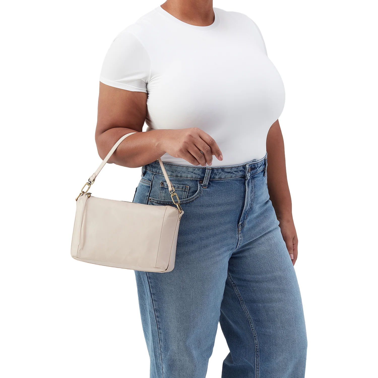 Hobo Darcy Carry-All Handbag Pale Flax Polished Leather - Image 7