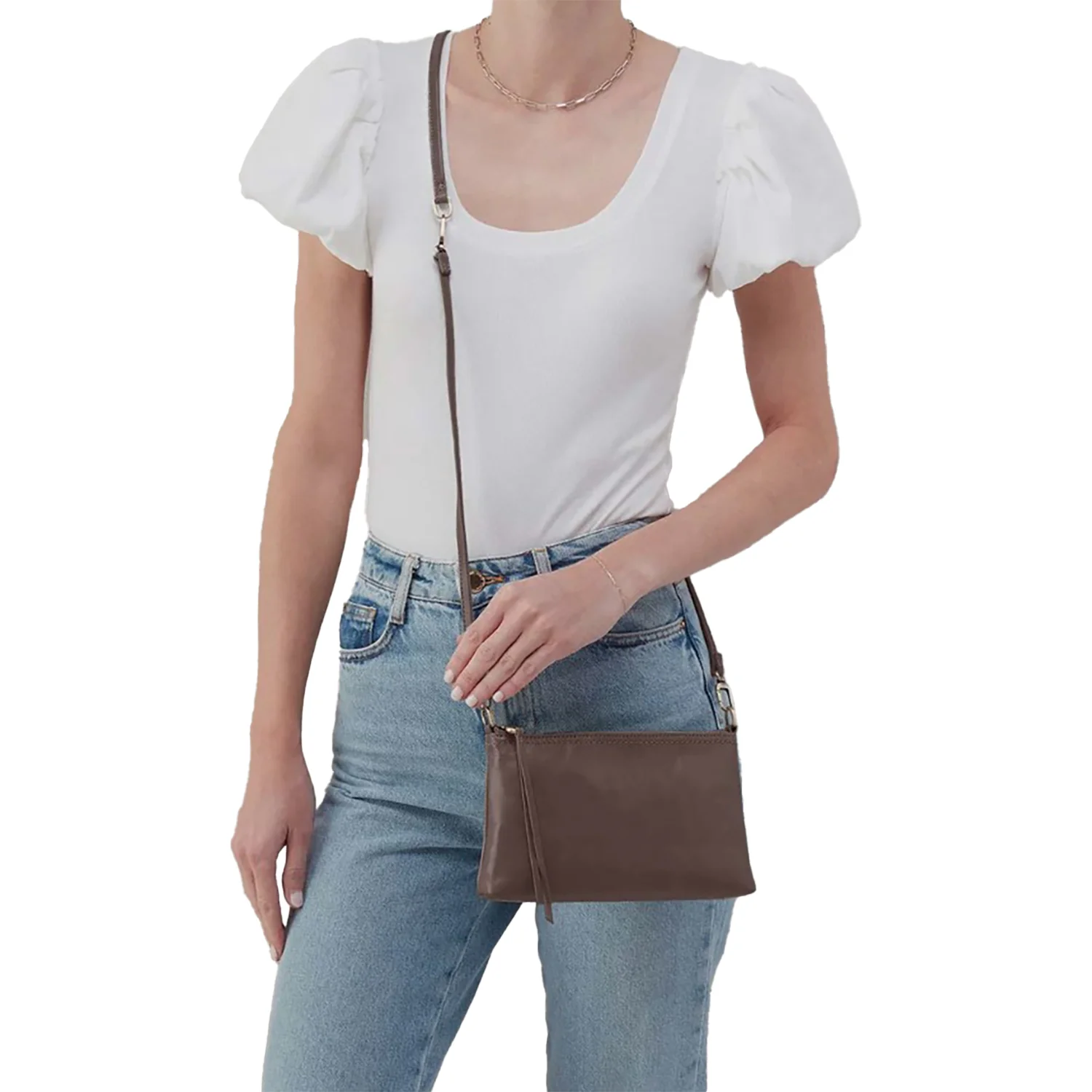 Hobo Darcy Crossbody Handbag Hearthstone Polished Leather - Image 5