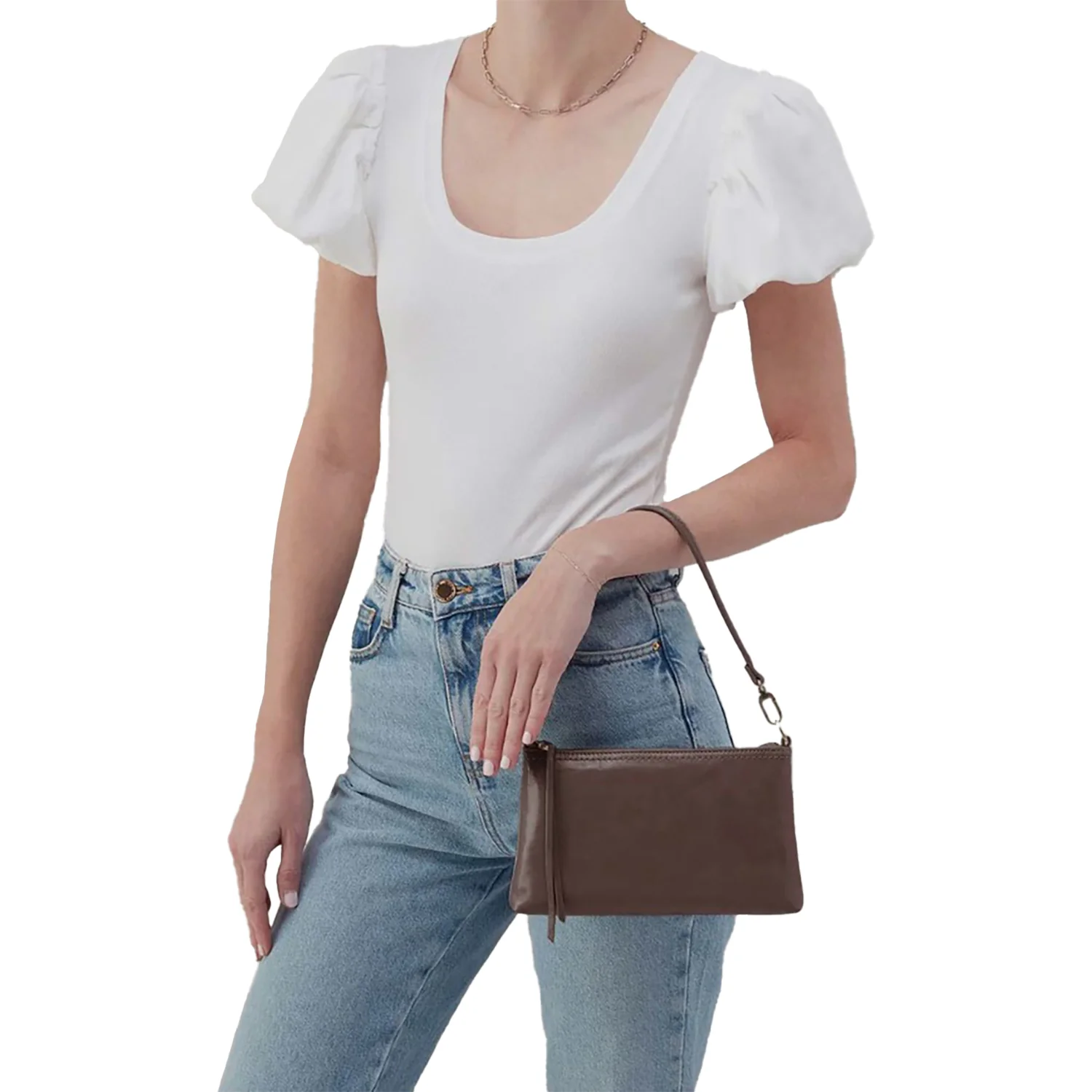 Hobo Darcy Crossbody Handbag Hearthstone Polished Leather - Image 6