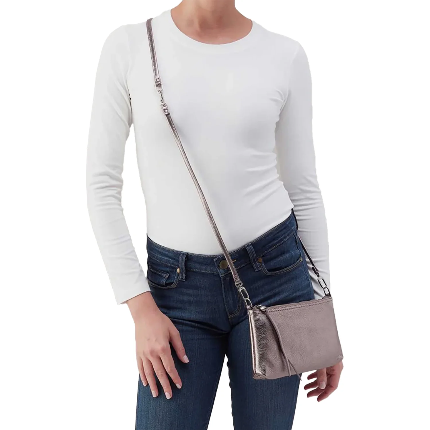 Hobo Darcy Crossbody Handbag Pewter Spur - Image 4