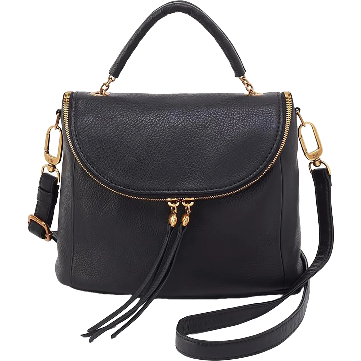 Hobo International Fern Top Handle Satchel Pebbled Handbag Black