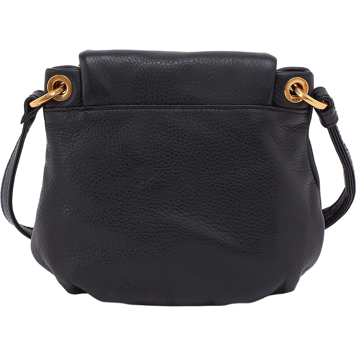 Hobo Fern Zip-Flap Crossbody Handbag Black Pebbled Leather - Image 3