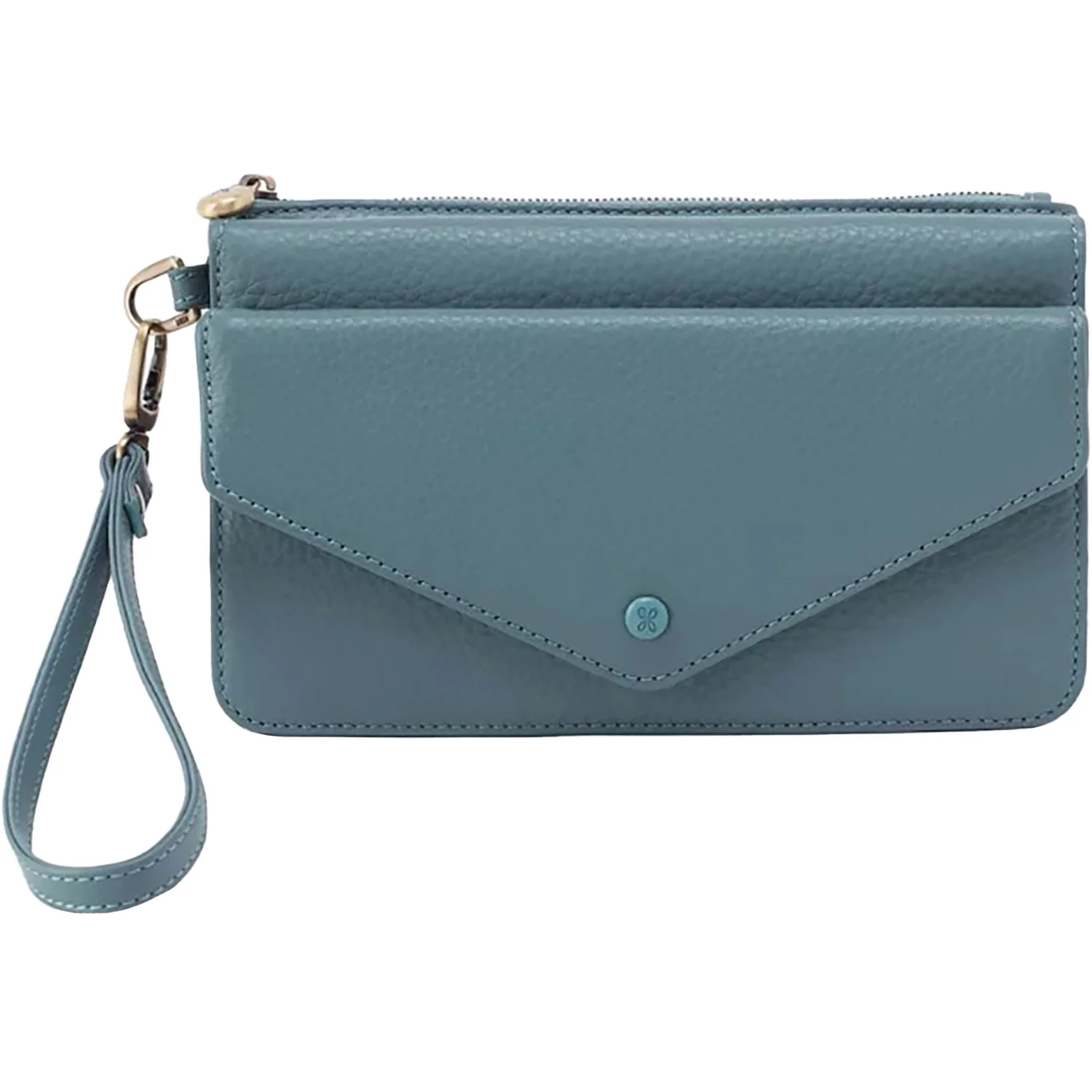 Hobo Goldie Wristlet Handbag Agave Leaf Pebbled Leather