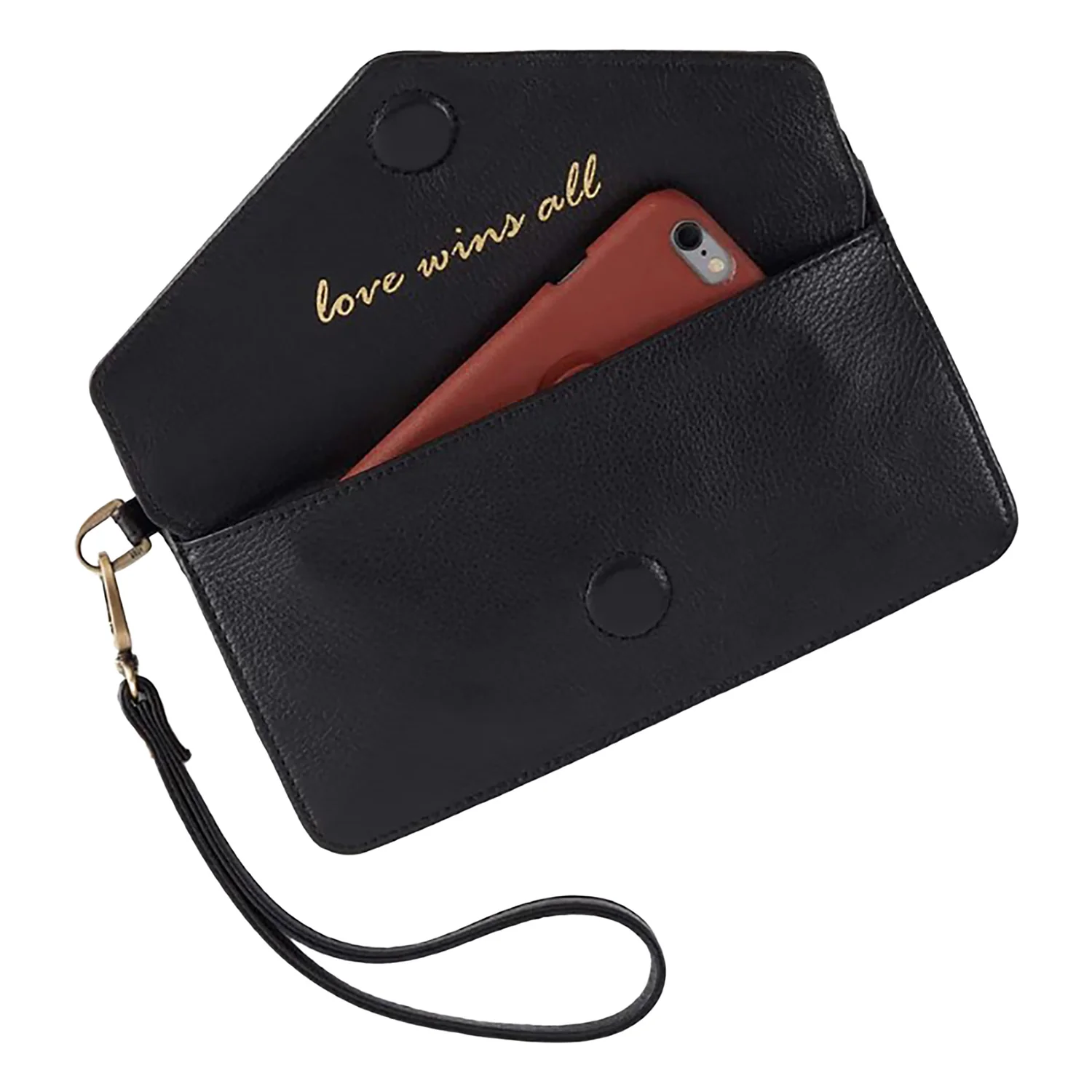 Hobo Goldie Wristlet Handbag Black Pebbled Leather - Image 2