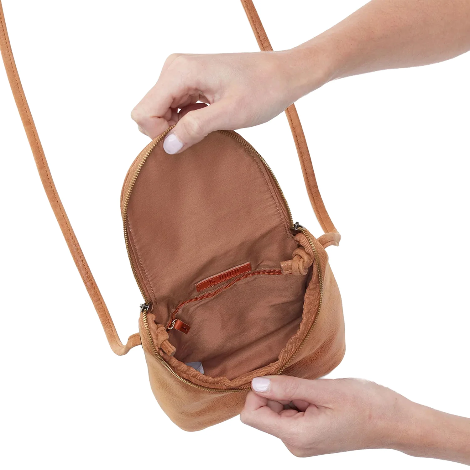 Hobo International Fern Crossbody Handbag Whiskey w/Whipstitch - Image 2
