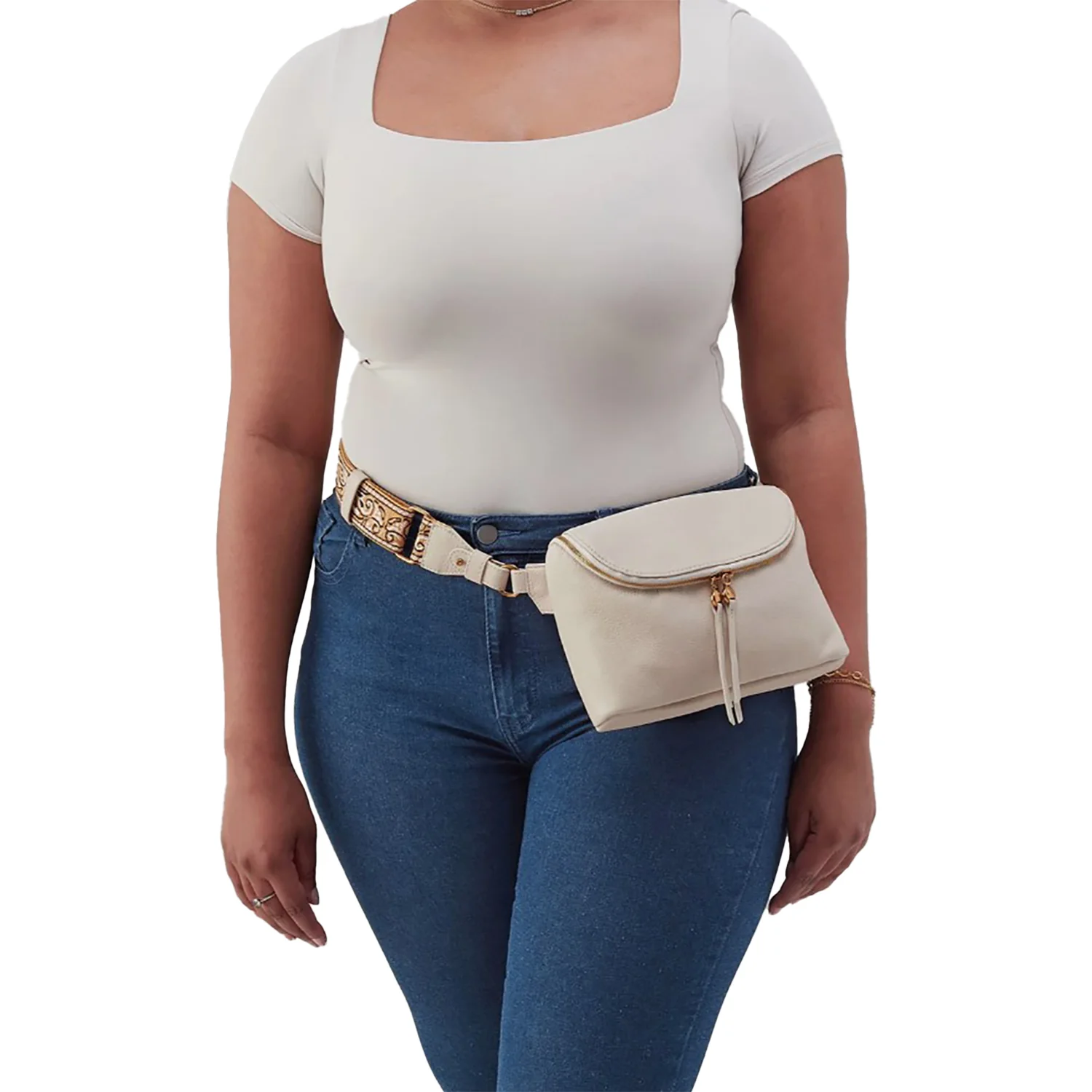 Hobo International Fern Large Belt Bag Handbag Birch with Webbing Strap - Image 5