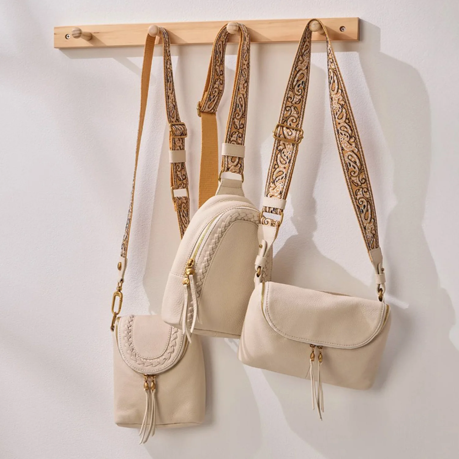 Hobo International Fern Large Belt Bag Handbag Birch with Webbing Strap - Image 6