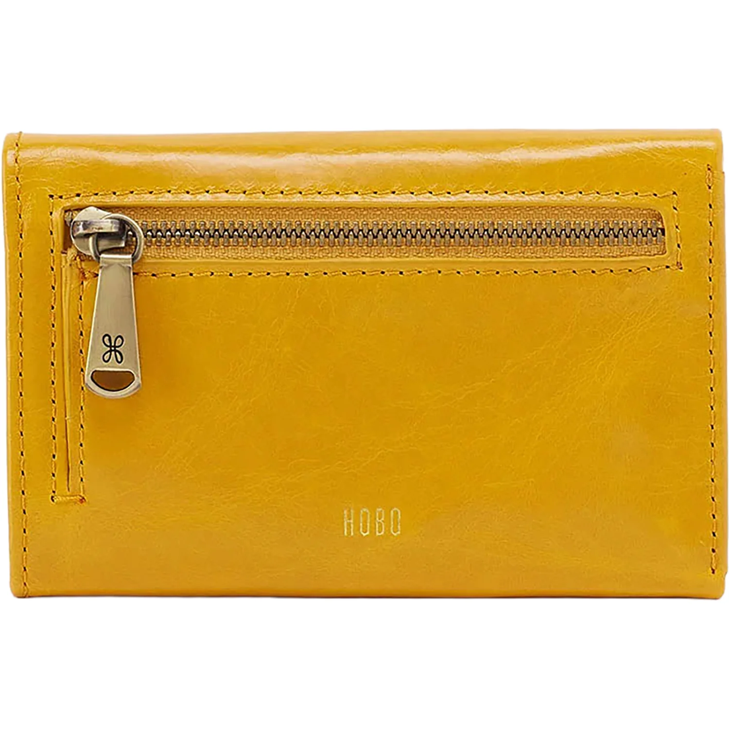 Hobo International Jill Trifold Wallet Polished Handbag Sun Glow - Image 3