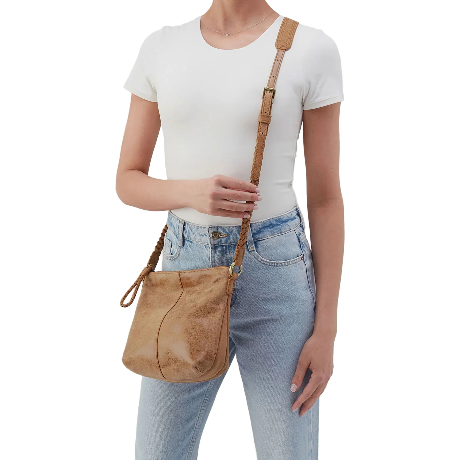 Hobo International Lasso Crossbody Handbag Whiskey Buffed Leather - Image 3