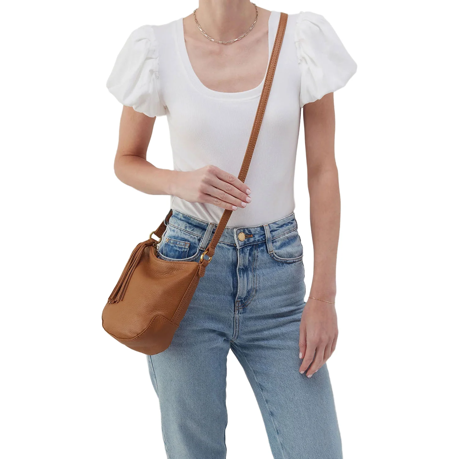 Hobo International Lexi Crossbody Handbag Warm Honey Pebbled Leather - Image 4