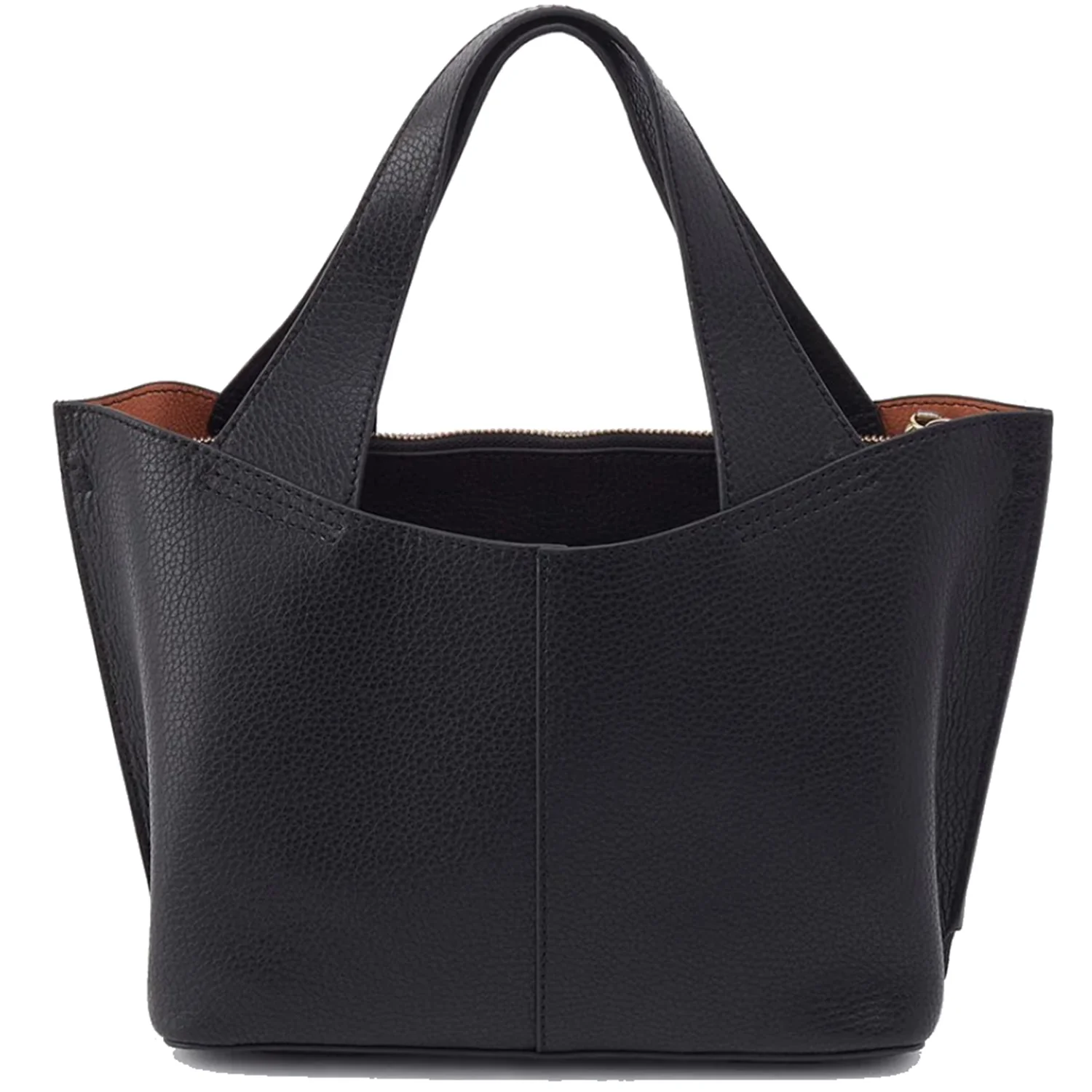 Hobo International Vida Small Tote Handbag Micro Pebbled Black + Biscuit - Image 3
